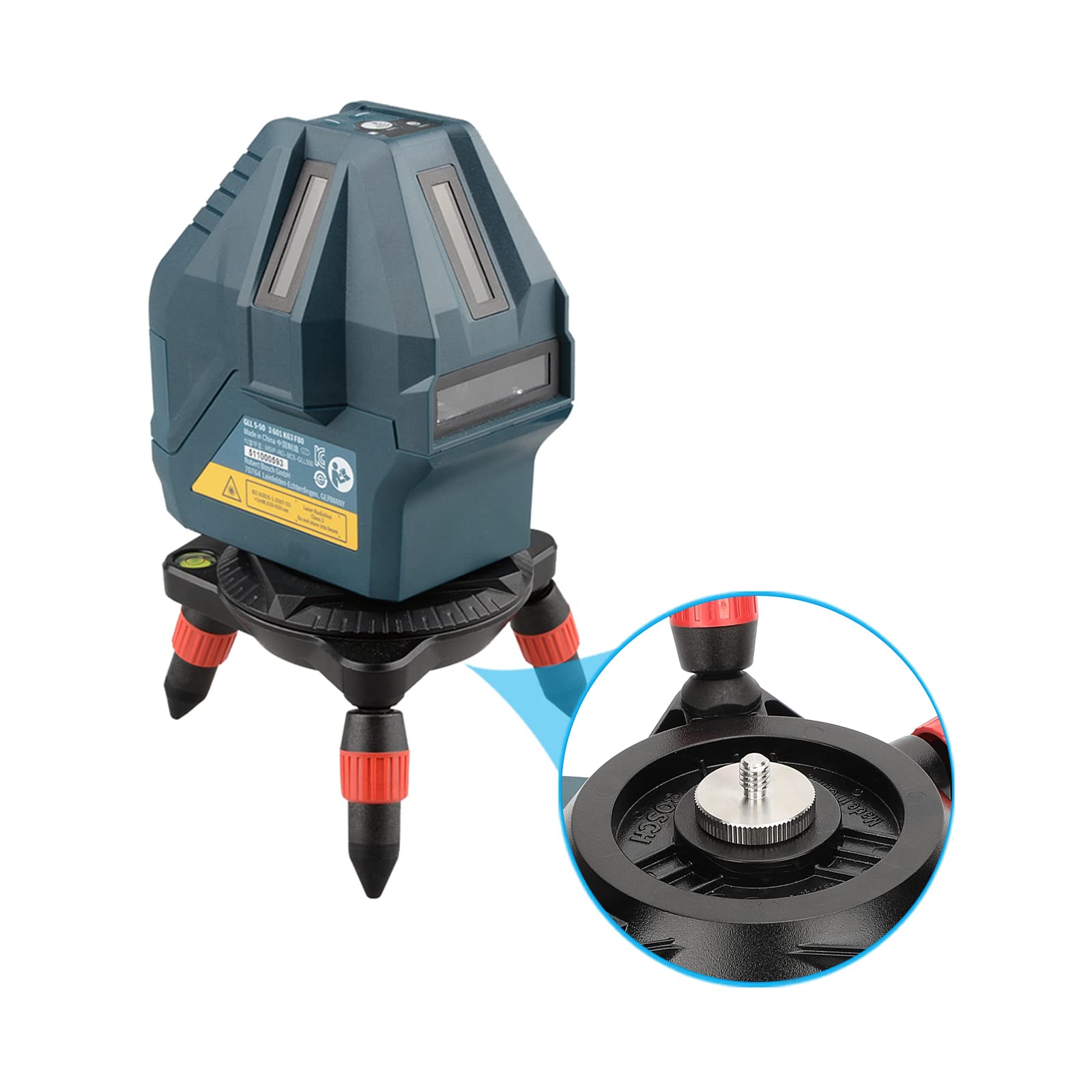 Camvate 5/8"-11 Male To 1/4"-20 Male Survey Adapter For Tripod Laser Level Bosch - 3286