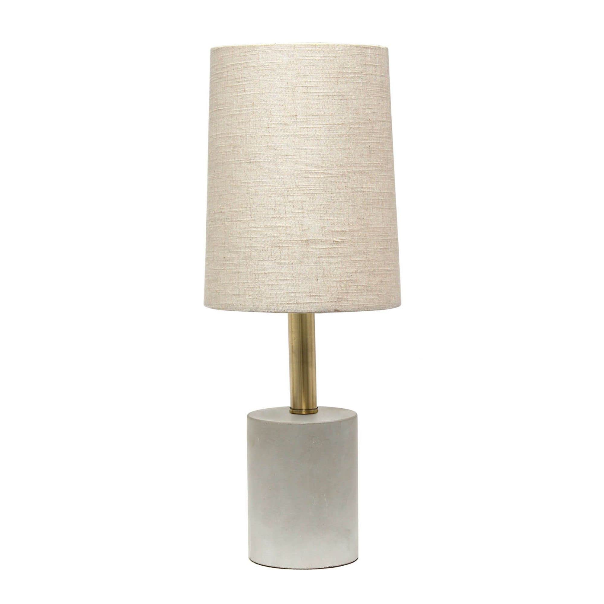 Lalia Home Concrete Table Lamp In Antique Brass With Khaki Shade