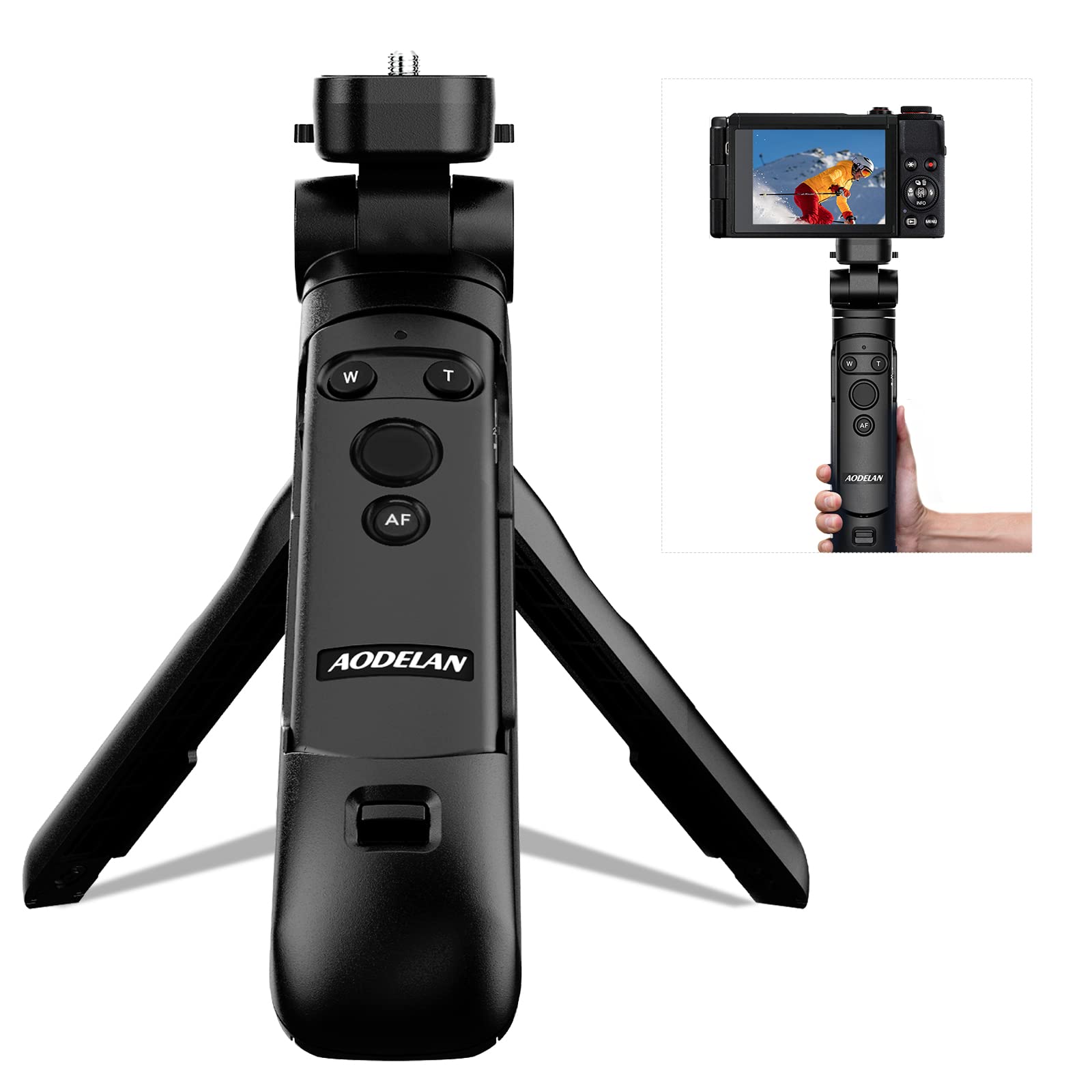 Aodelan Wireless Shooting Grip And Tripod Camera Remote Control For Canon Eos Rebel Sl2, Sl3, 77D, R5, R6, T7I, M50, Eos Rp, R, Powershot Sx70 Hs, G7 X Mark Iii, G5 X, M6 Mark Ii