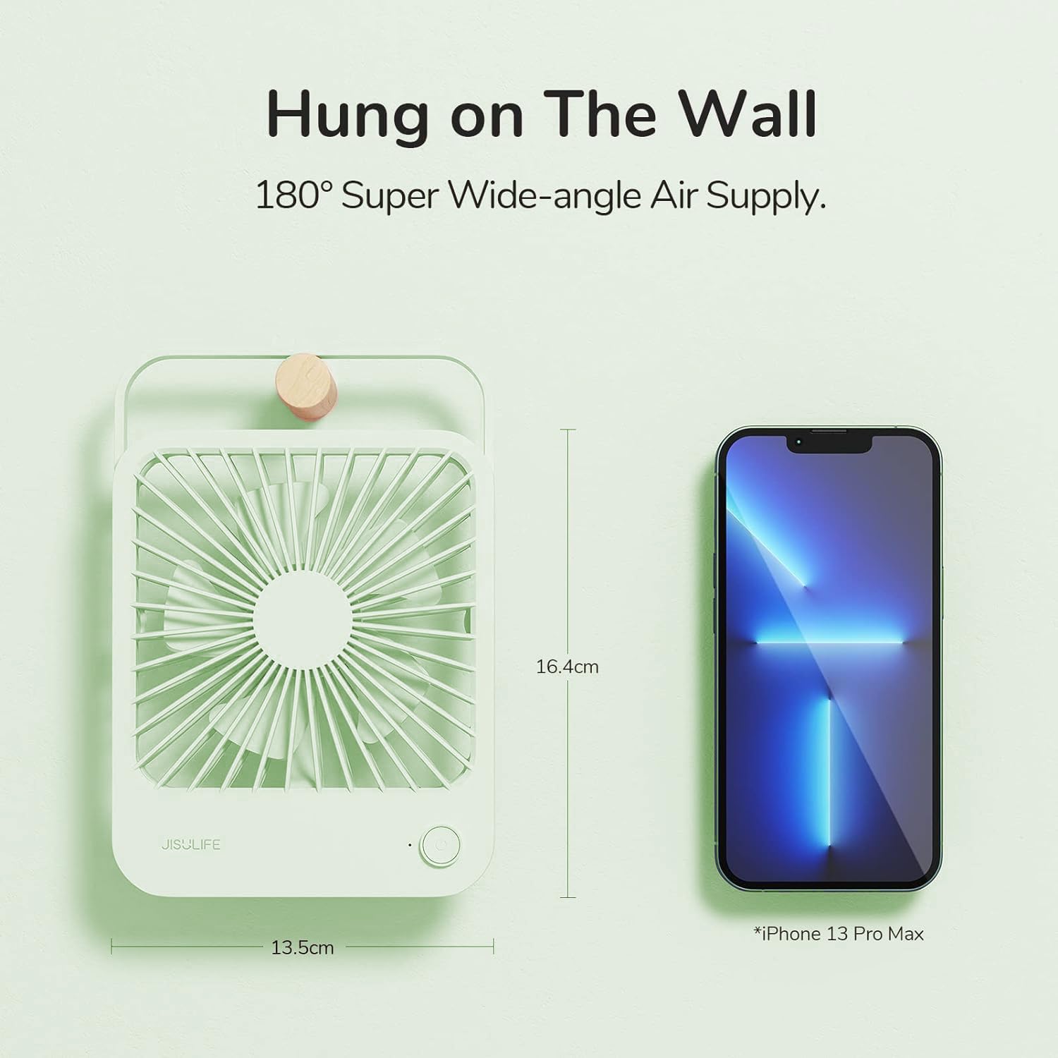 Jisulife Desk Fan Battery Rechargeable, 4500Mah 180°Foldable Portable Personal Fan, 4 Speeds