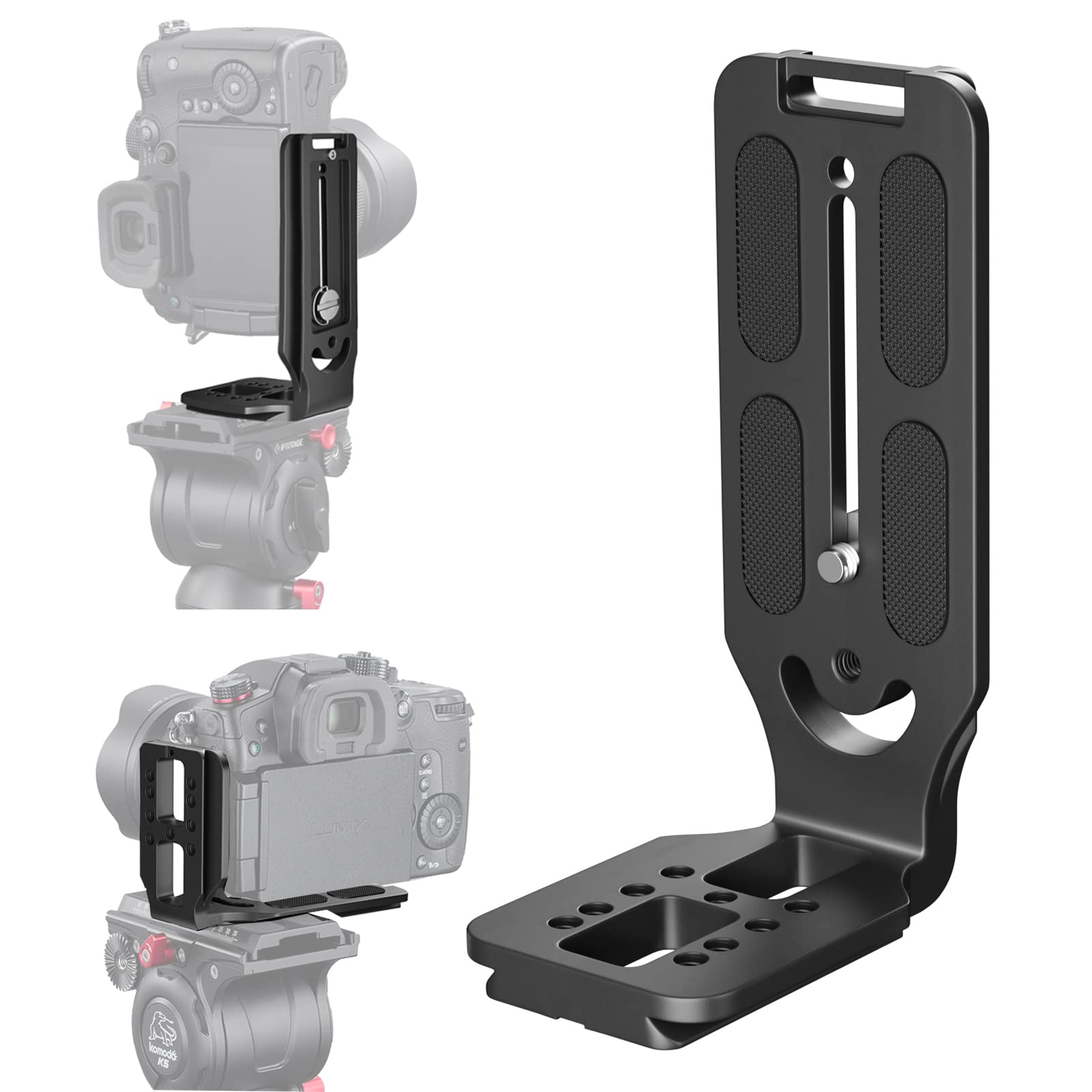 Vikii Dslr Camera L Bracket Vertical Horizontal Switching Tripod Quick Release Plate Compatible With Canon Nikon Sony Dji Osmo Ronin Zhiyun Stabilizer Tripod Monopod