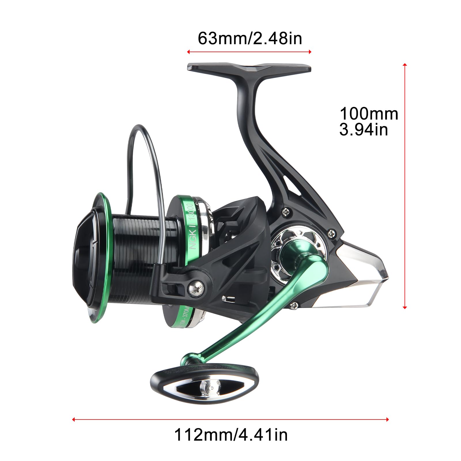 Haut Ton Spinning Reel 13000/15000 Series,17+1Bb Full Metal Surf Fishing Reels,4.7:1Gear Ratio 55Lbs Max Drag Medium/Heavy Long Casting Inshore&Offshore Saltwater Monster Fish.