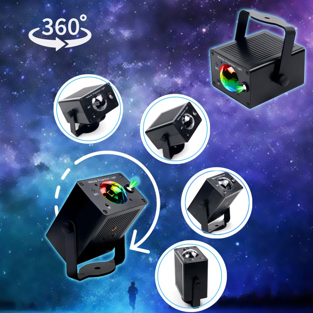 Koot Star Lights,Galaxy Projector For Bedroom Ocean Wave Sound Activated Light 180-Degree Rotating Nebula Lamp With Remote Control Night Lighting For Kids Deco Birthday Party Gaming Room