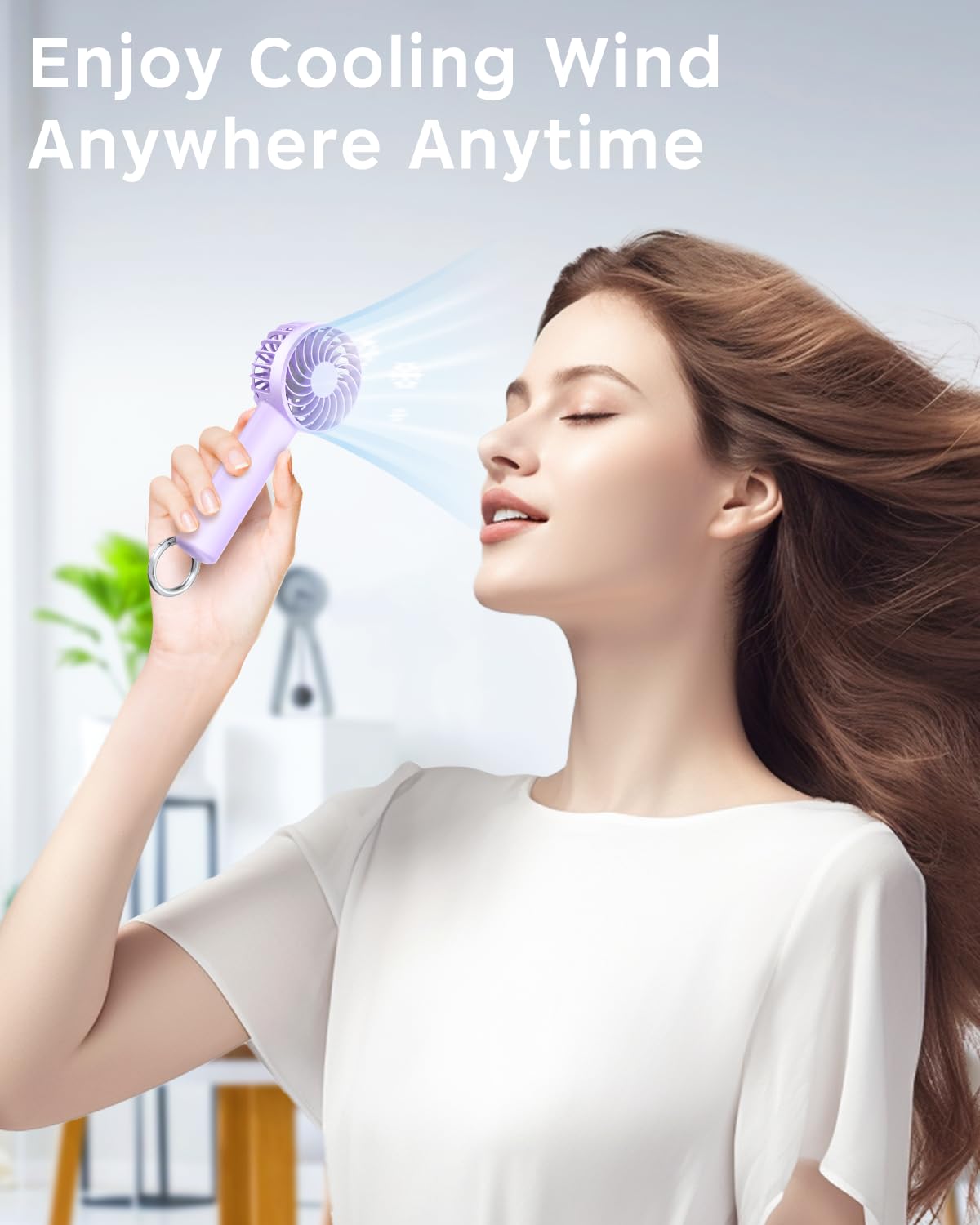 Portable Handheld Fan, Mini Portable Fan, 2000Mah Rechargeable Usb Fan, 3 Speed Personal Small Desk