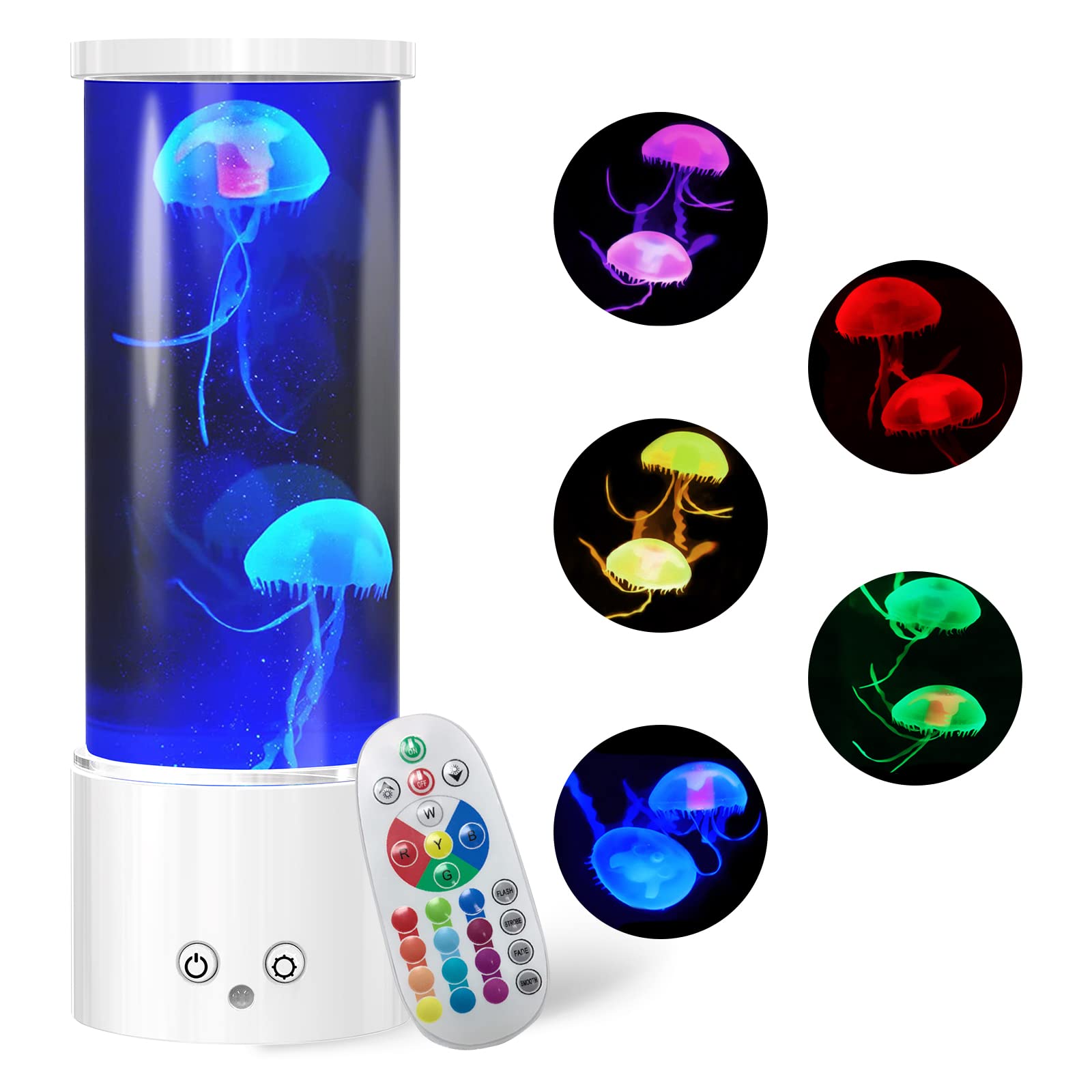 Kikilive Jellyfish Lamp, Led Jellyfish Tank Table Lamp With Remote Control,17 Color Changing Dimmable Aquarium Night Light For Home Decor & Christmas Birthday
