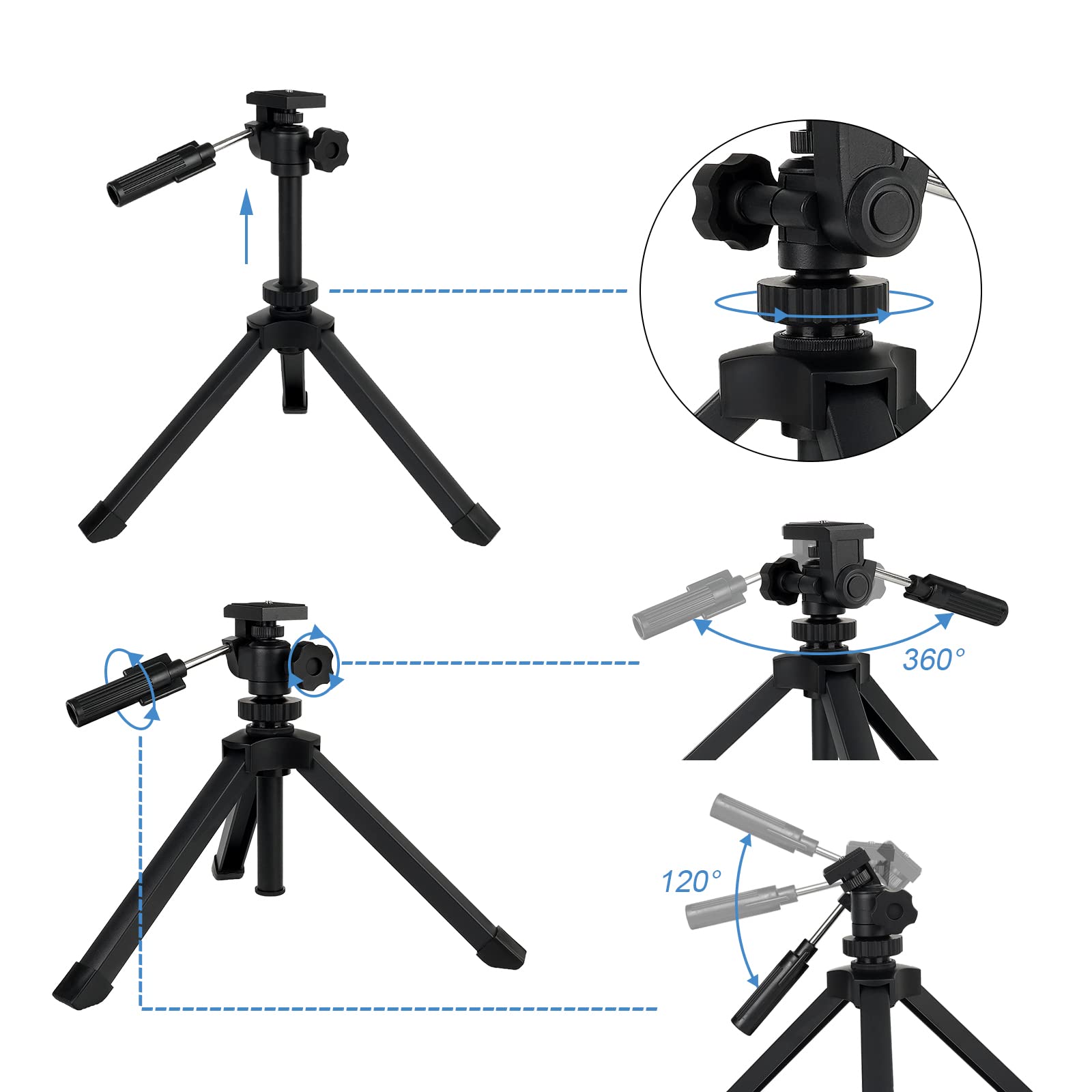 Svbony Sv146 Tabletop Tripod - Adjustable Portable Tripod For Spotting Scope, Binoculars, Monoculars, Dslr Cameras
