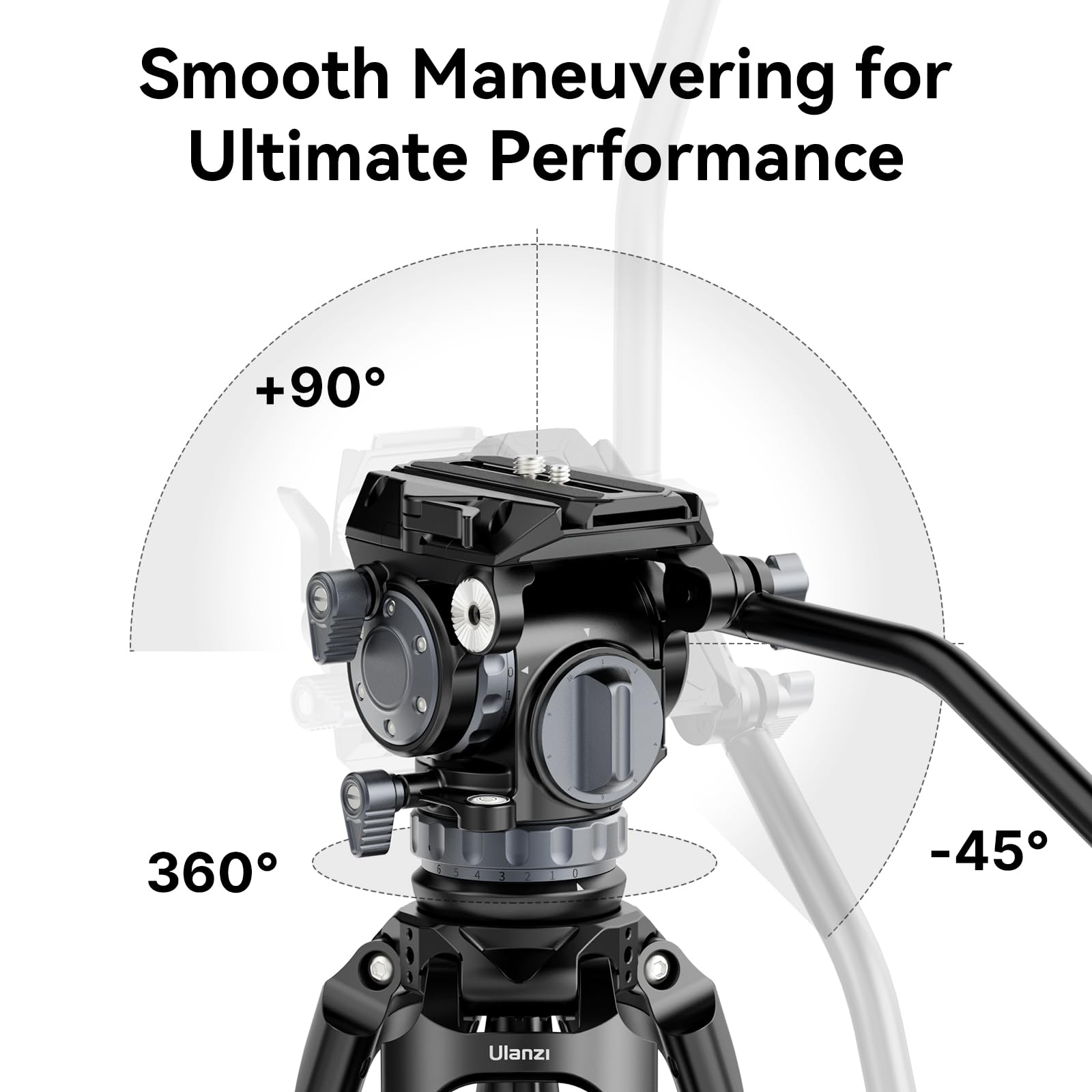 Vijim Tt48 Camera Tripod, 64Inch Professional Heavy Duty Tripod For Camera With 360 Fluid Head, Friction Damping, Mid Level Spreader, Compatible With Canon Nikon Dslr Camera Camcorder, Max Load 22Lb