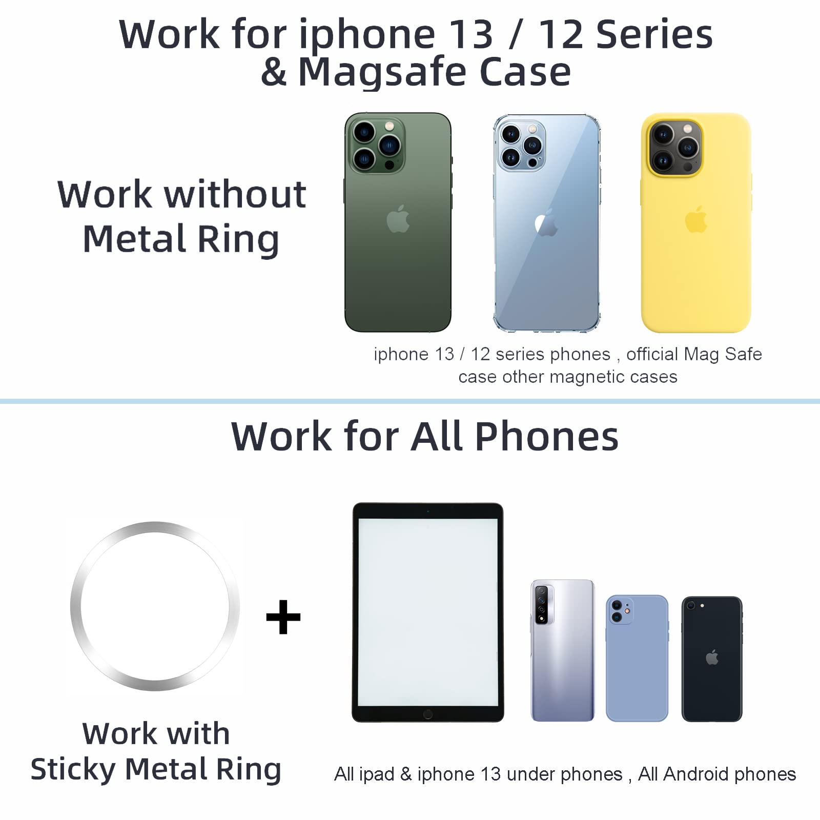 Zanedy Wall Mount For Magsafe Magnetic Phone Mount, Compatible With Iphone 16/15/14/13, Rubidium Magnet For Stable Attraction, Easy One-Handed Use, Multipurpose Use