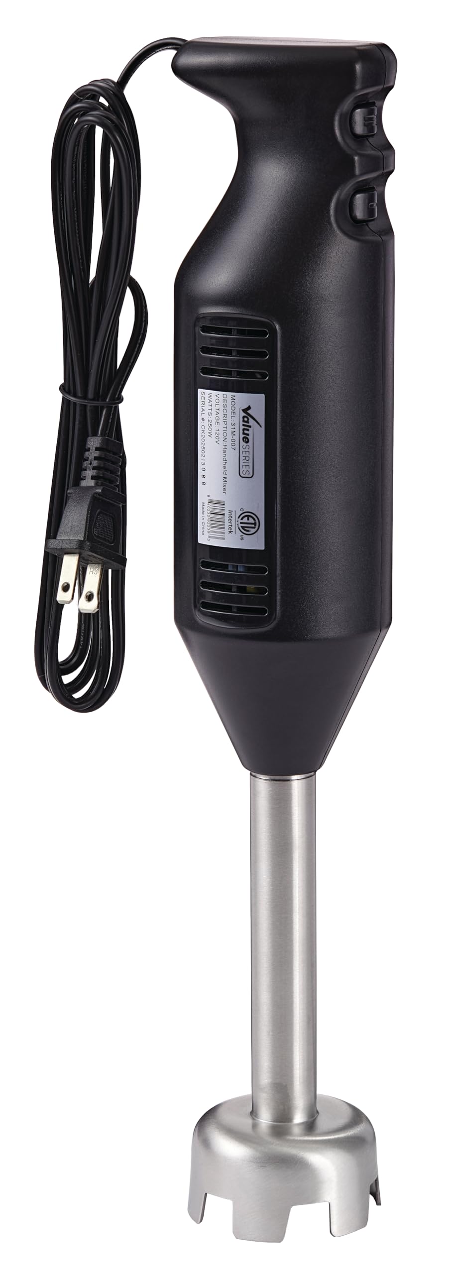 Value Series Commercial Two Speed Immersion Blender, 2/5Hp, 7" Hand Held Immersion Blender, 120V, 200W