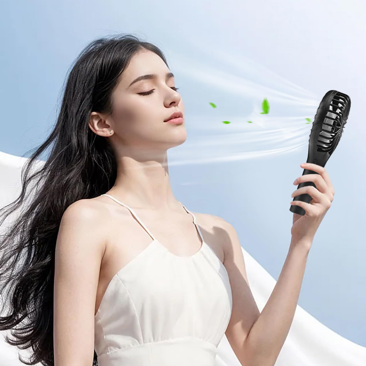 Rjvw Handheld Fan, 3 Speeds Mini Portable Fan, Rechargeable Powerful Hand Fan, Battery Powered Small