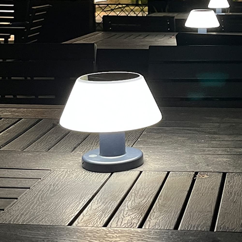 Haoyishu Table Lamp Outdoor Indoor, 4-Way Dimmable Usb Rechargeable Led Bedside Lamp, Solar Powered Waterproof Table Lamp For Patio Garden, Cordless Nightstand Lamp For Bedroom Living Room Cafe Hotel