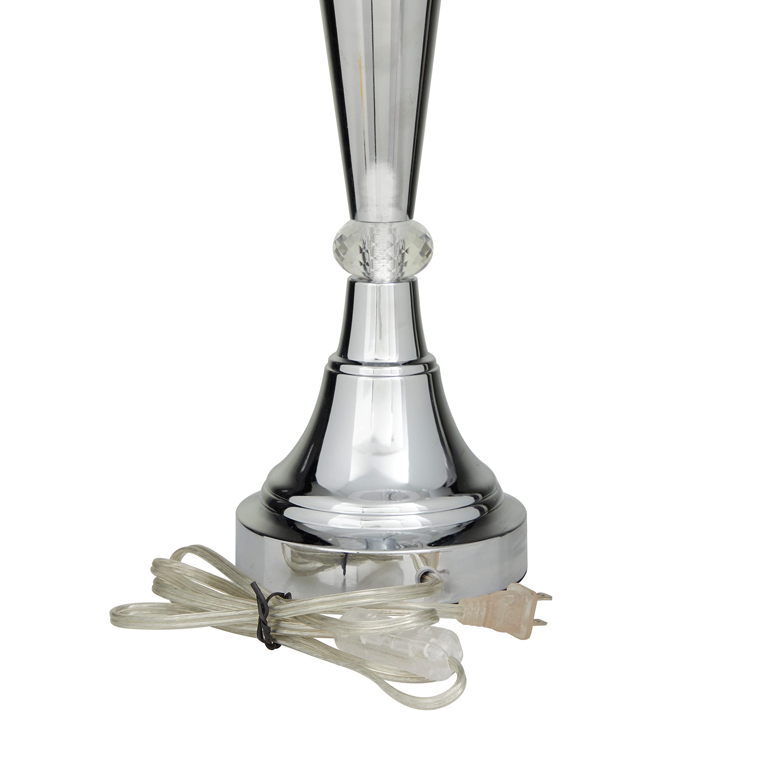 Deco 79 Metal Table Lamp With Dangling Crystals, 16" X 16" X 31", Silver