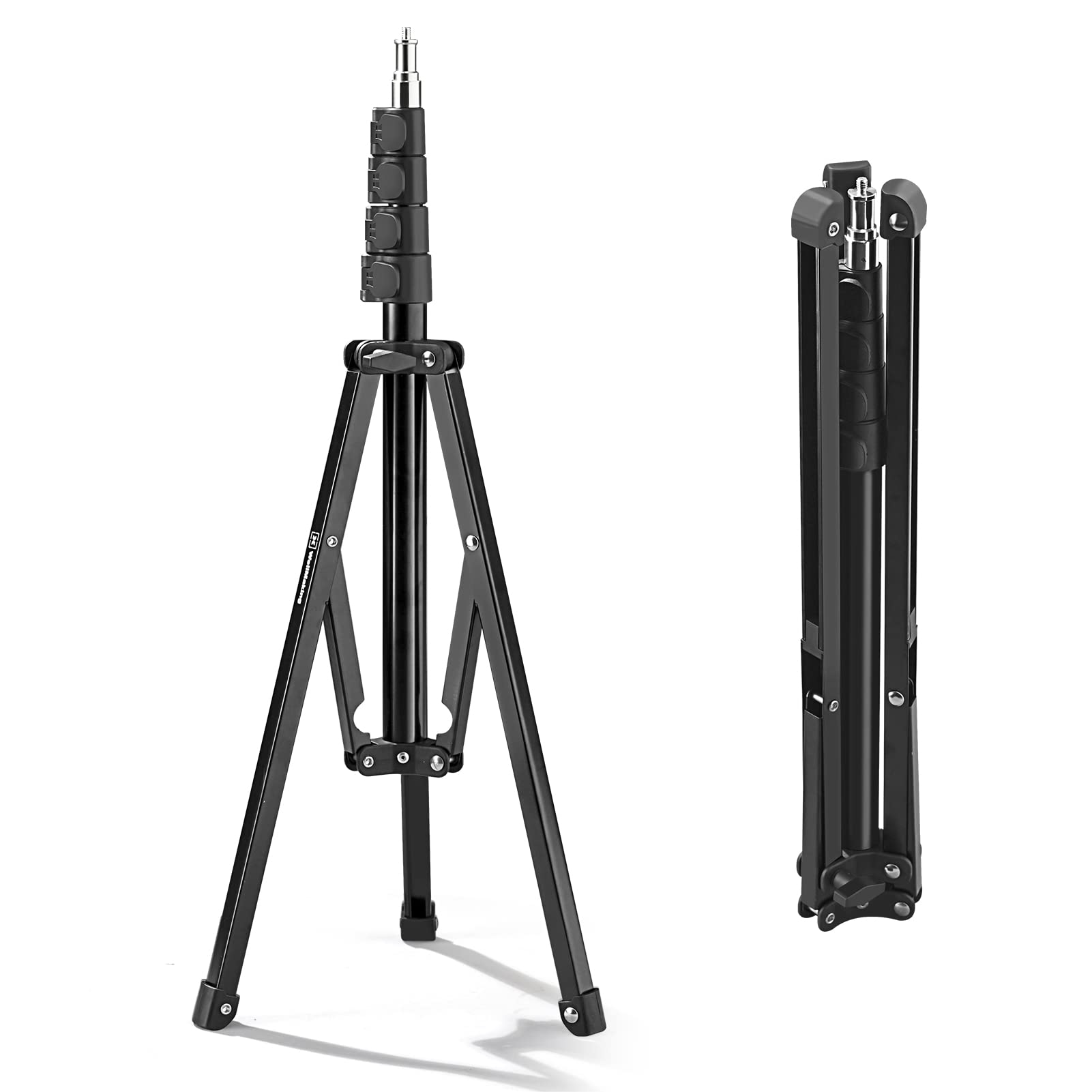 Wellmaking Light Stand, 72 Inches Led Light Stand Reverse Folding Light Tripod With U-Shape Camera Flash 180°Swivel Mount Bracket