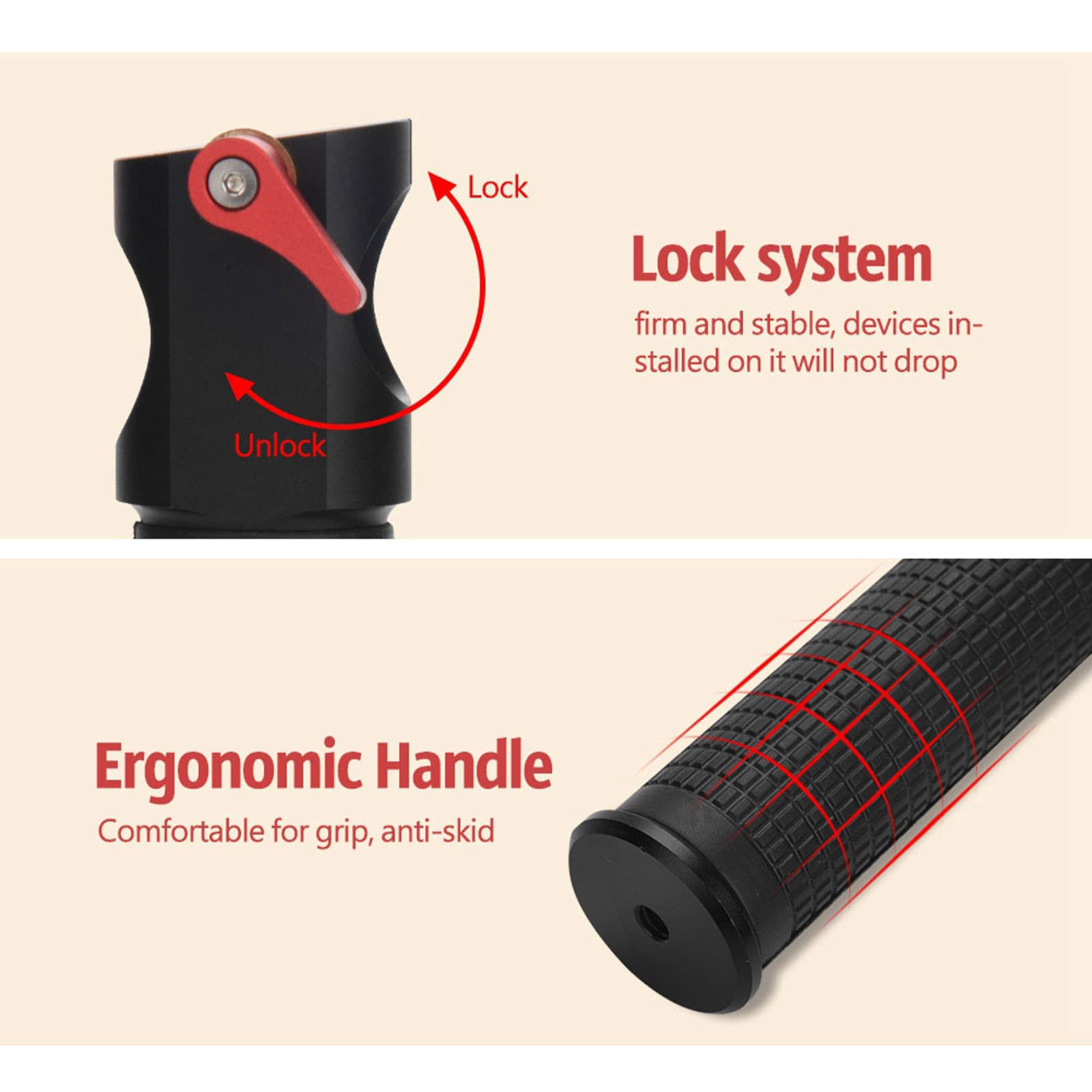 Yedahcy Sturdy Aluminum Alloy Dual Handheld Grip For Zhiyun Crane 2 Gimbal Stabilizer, Anti Skid Ergonomic Handles, 1/4In Screw For Accessories, Locking System, Black