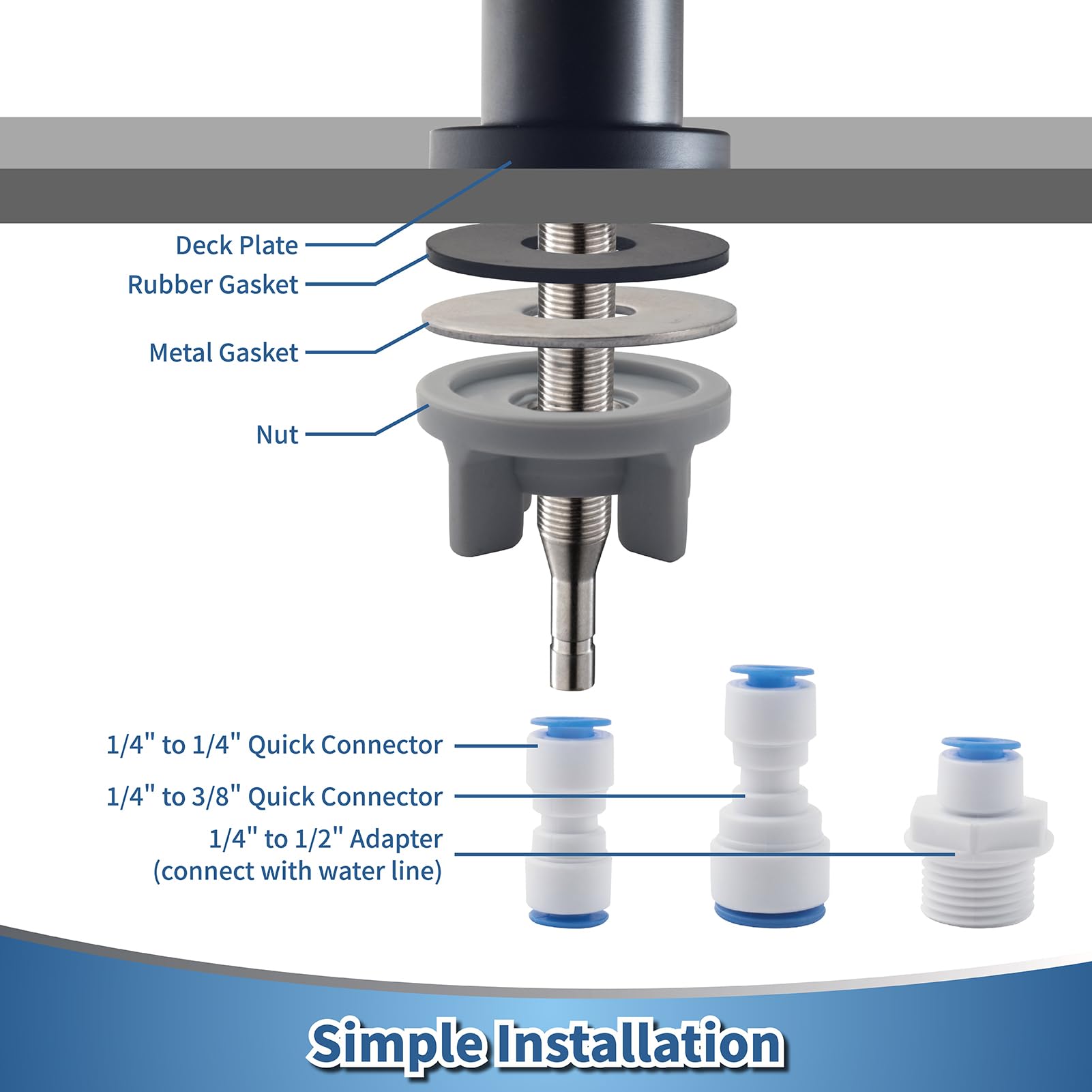 Joisinus Matte Black Drinking Water Faucet Non Air Gap Filtered Faucet For Kitchen Sink Reverse Osmosis System Or Bar Sink Stainless Steel
