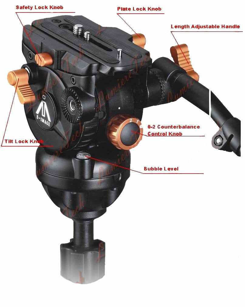 E-Image Ek60Aam Video Photo Studio Tripod And Fluid Drag Kit,Black