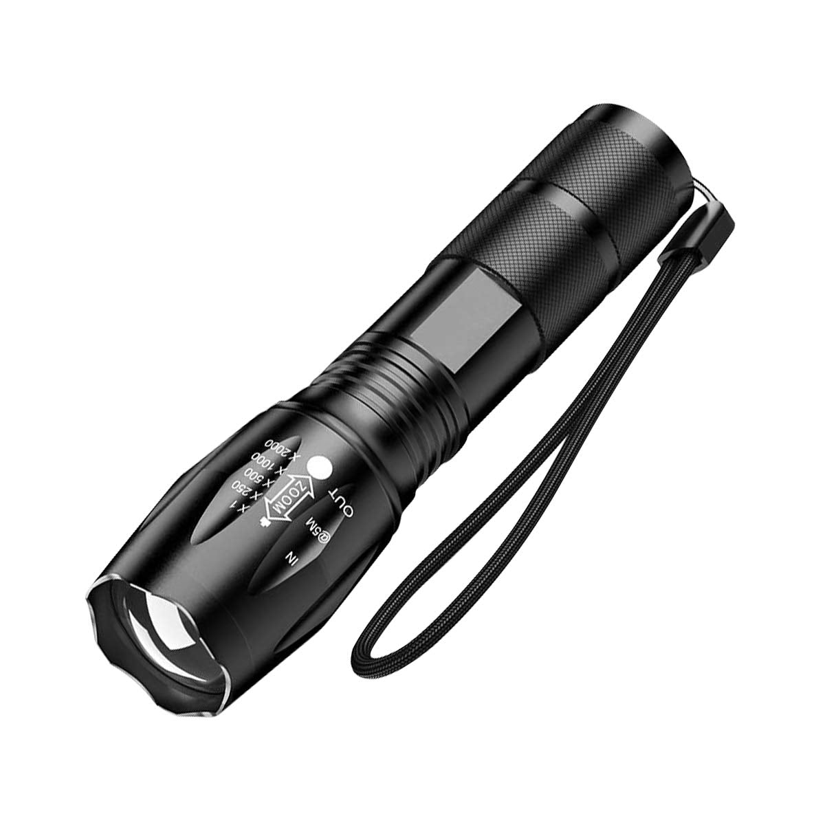 Modoao Ultra-Bright Flashlights, 2000 Lumens Xml-T6 Led Utility Flashlight, Zoomable Adjustable Focus, Ip65 Water-Resistant, Portable, 5 Light Modes For Indoor And Outdoor,Camping,Emergency,Hiking (1 Pack)