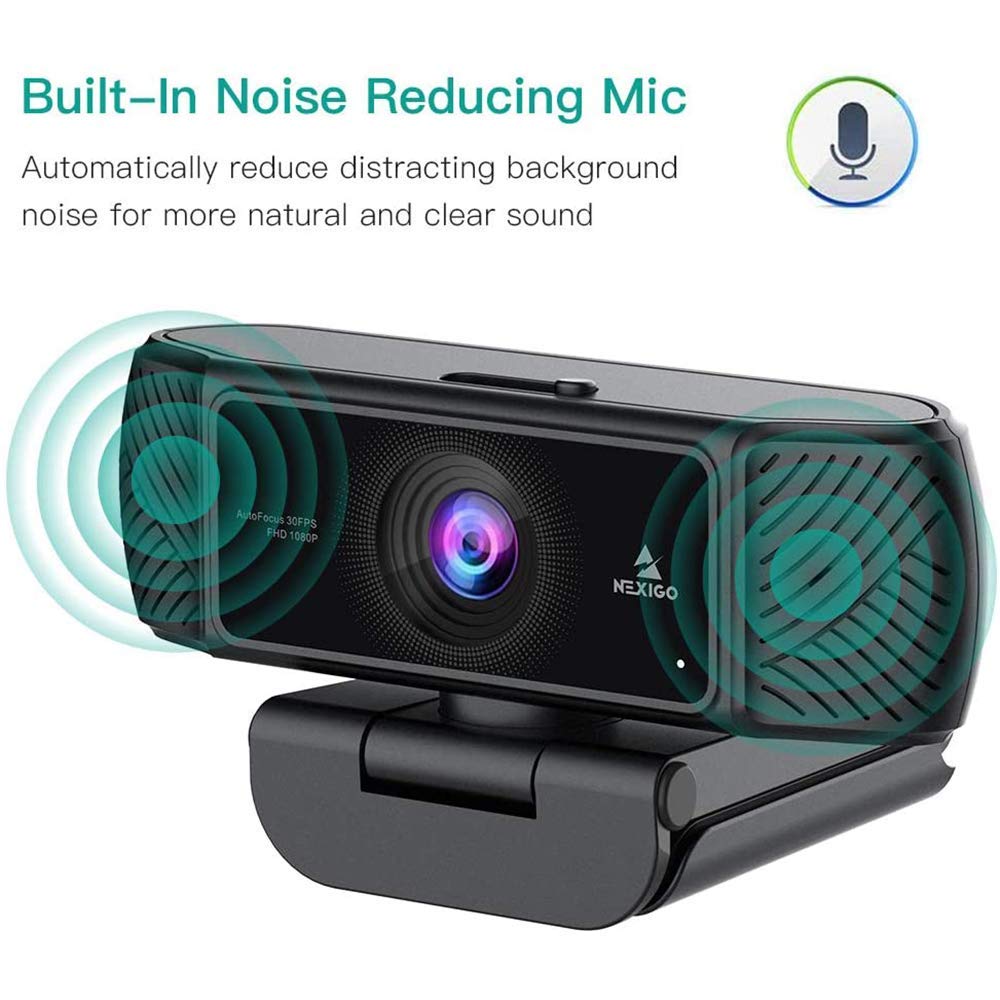 Nexigo 1080P Autofocus Webcam With Mini Tripod, Fhd Usb Web Camera With Microphone & Privacy Cover, Extendable Tripod Stand, For Zoom/Skype/Teams/Webex, Mac Pc