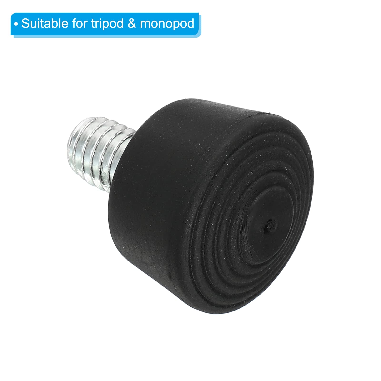 Patikil Universal 3/8" X 1.3" Rubber Tripod Feet, Anti-Slip Tripod Replacement Parts For Camera Tripods Monopod, Black