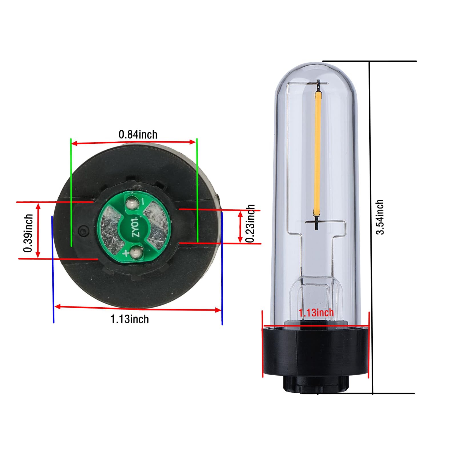 Yongjia Outdoor Solar Bulb Replacement, Solar Garden Replacement Bulb, Led Filament Garden Light Replacement Bulb, Warm White