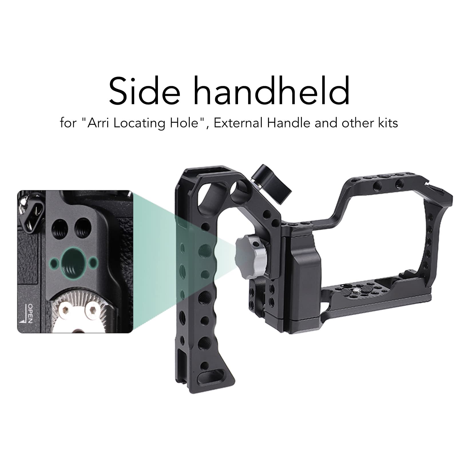 Yoidesu Camera Video Cage Film Movie Making Kit, Aluminum Alloy Camera Cage Rig, Filmmaking Stabilizer Rig Extension Frame With Cold Shoe For Arri Locating Hole For M50 M5 M50Ii Camera