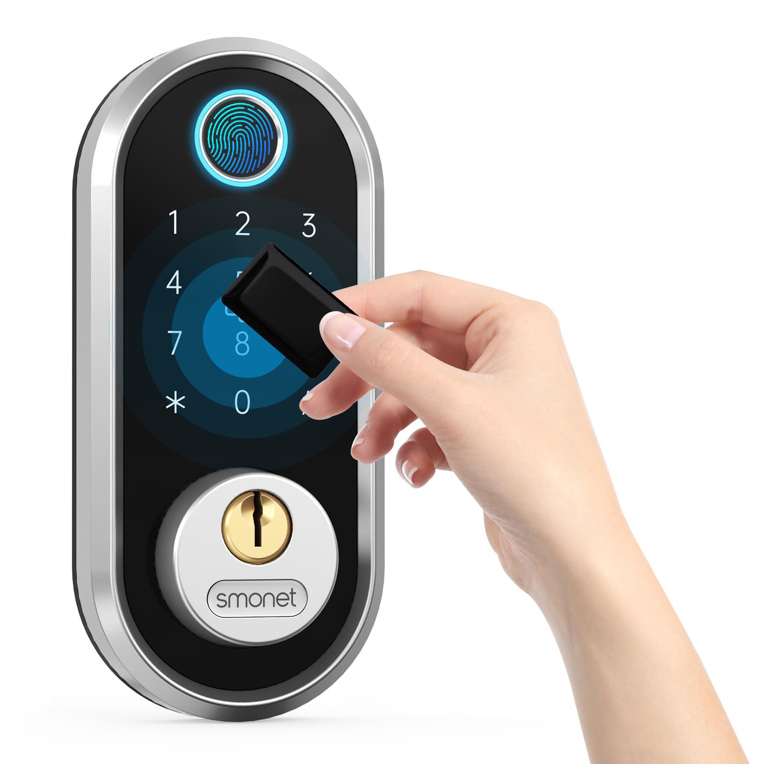 Smonet Smart Ic Cards, Fobs For Deadbolt Lock, 13.56Mhz Rfid Key Fob, Addable Ic Cards For Ttlock Smart Door Deadbolt, Keyless Entry Fobs For Door Lock - 3 Packs