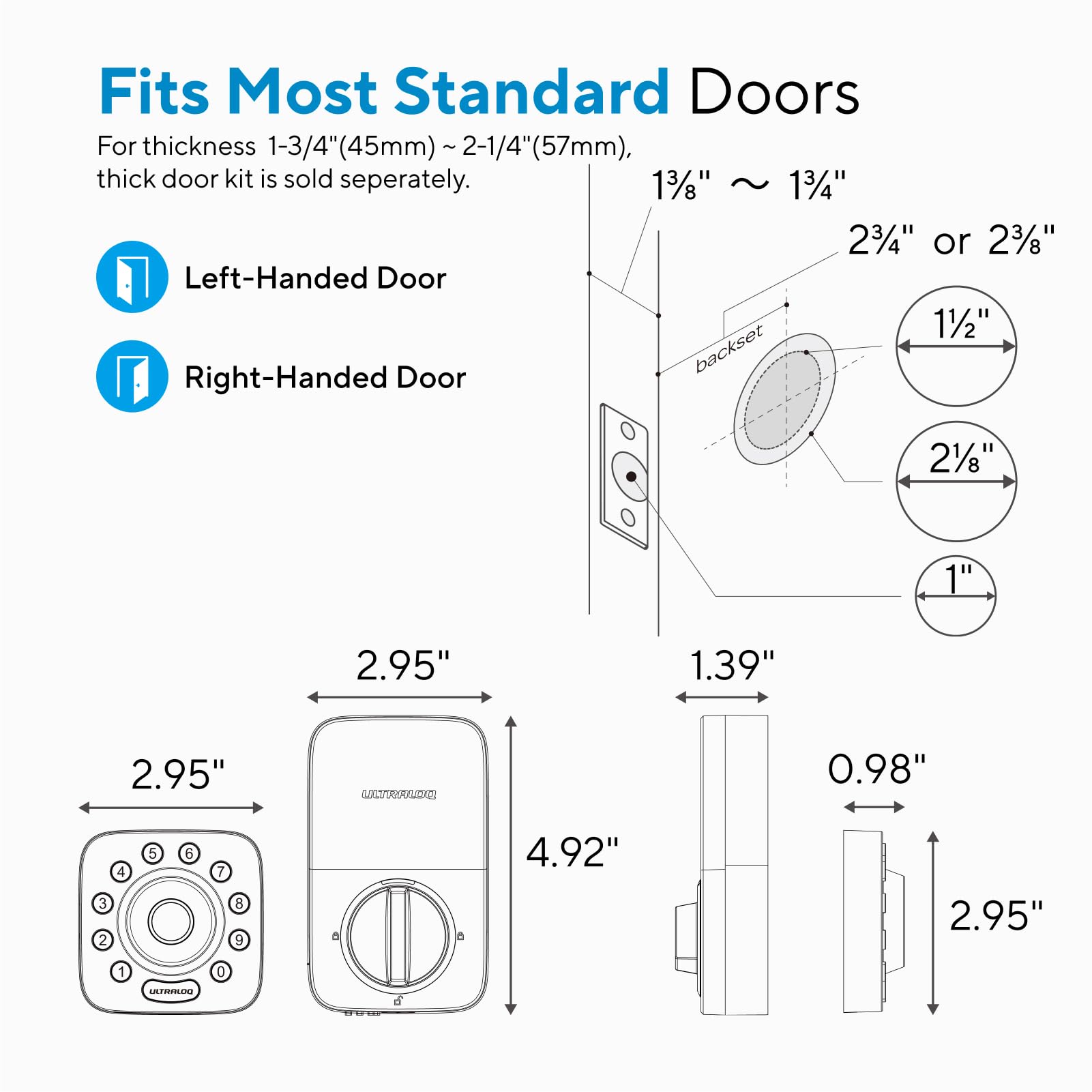 Ultraloq U-Bolt Pro Wifi Smart Lock With Door Sensor, 8-In-1 Keyless Entry Door Lock With Fingerprint Id, App Remote Control, Built-In Wifi Keypad Deadbolt, Auto Unlock, Ip65 Waterproof, Easy Install