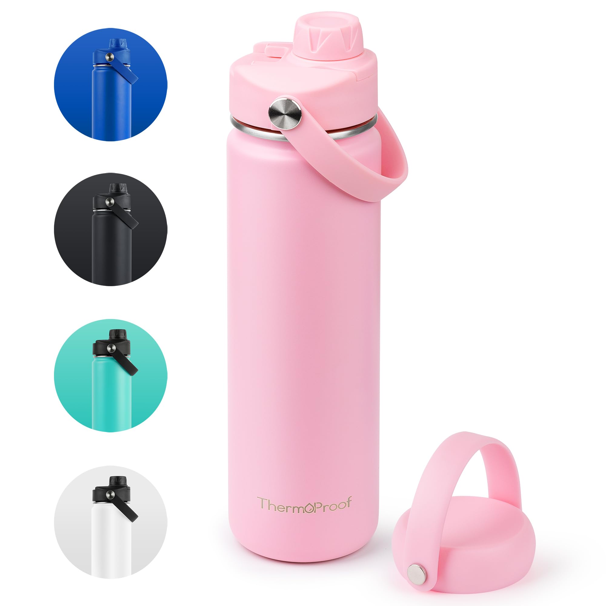 Thermoproof Double-Walled Vacuum Insulated Stainless Steel Water Bottle - Wide Mouth With Chug