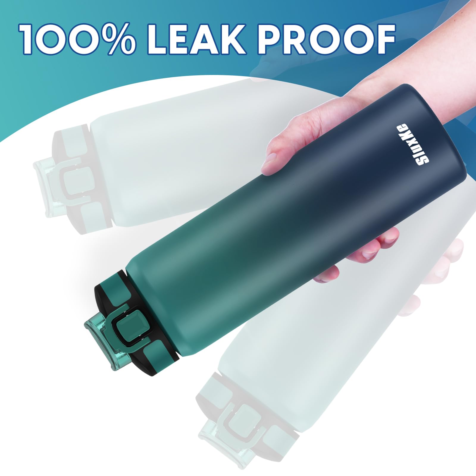 24Oz Leakproof Insulated Water Bottle With Straw, Double Wall, 18/8 Stainless Steel Drinking Bottle