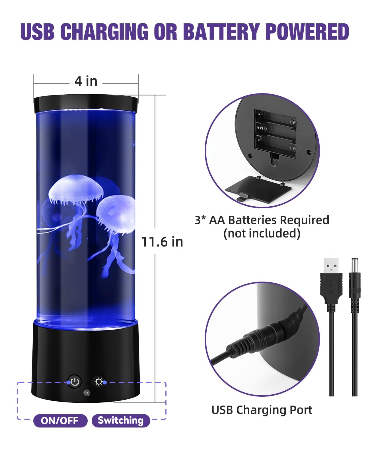 Guardwee Jellyfish Lamp With 17 Light Effects - Mood Table Lamp Night Light With Remote, Jelly Fish Tank Aquarium For Living Room, Christmas Birthday For Kids