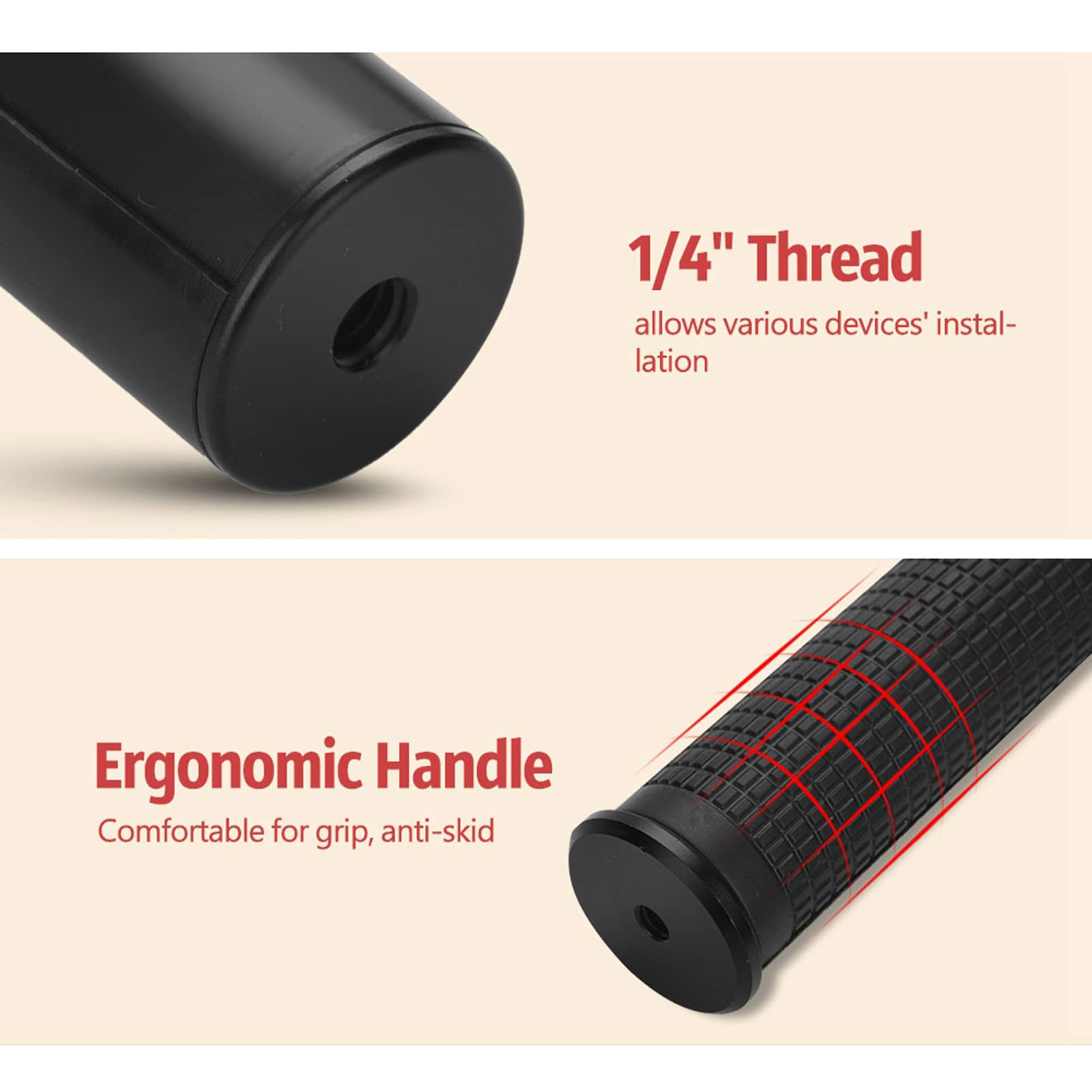 Yedahcy Sturdy Aluminum Alloy Dual Handheld Grip For Zhiyun Crane 2 Gimbal Stabilizer, Anti Skid Ergonomic Handles, 1/4In Screw For Accessories, Locking System, Black