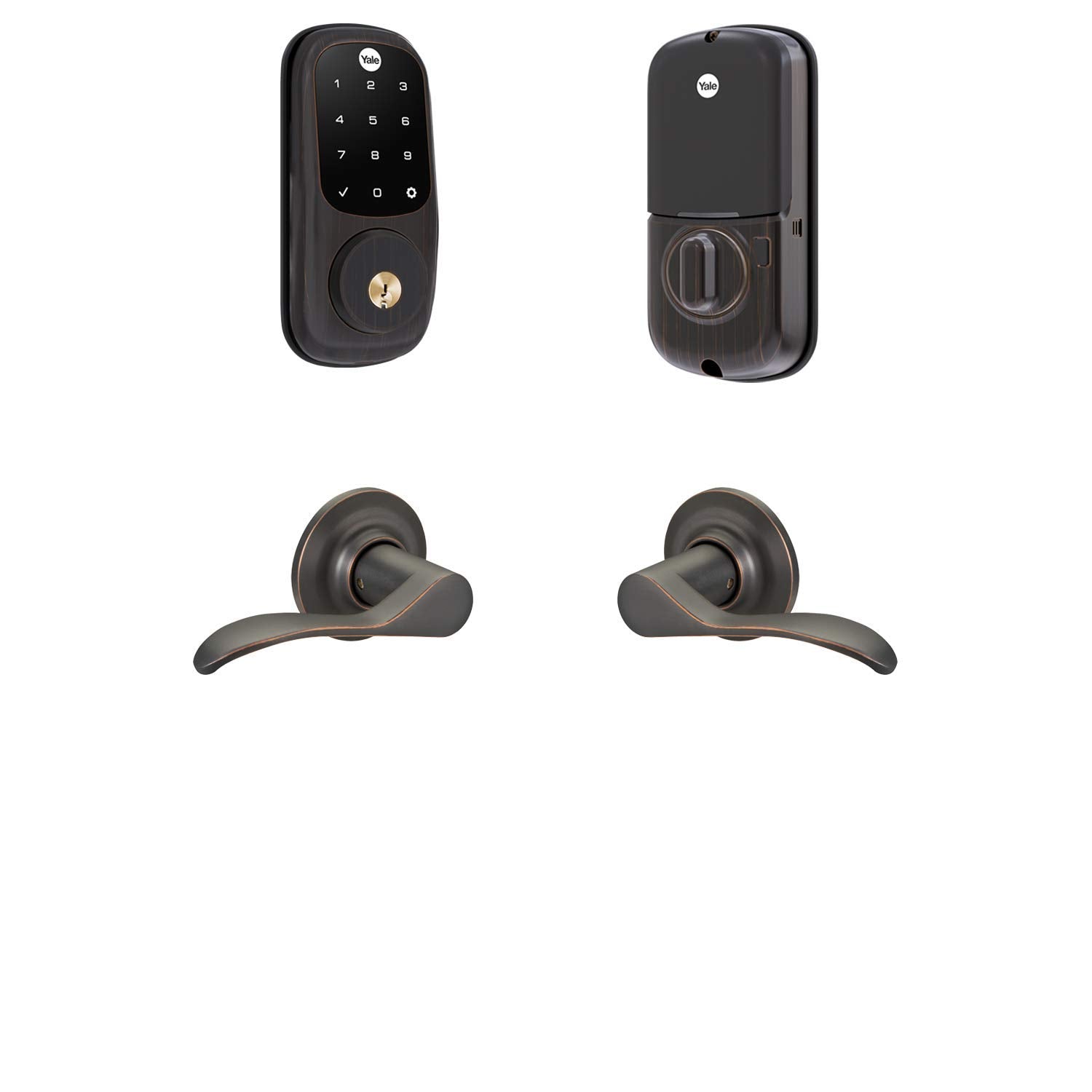 Yale Security Yale Assure Lock Touchscreen, Wi-Fi Smart Lock With Norwood Lever - Works With The Yale Access App,  Alexa, Google Assistant, Homekit, Phillips Hue And Samsung Smartthings, Oil Rubbed Bronze