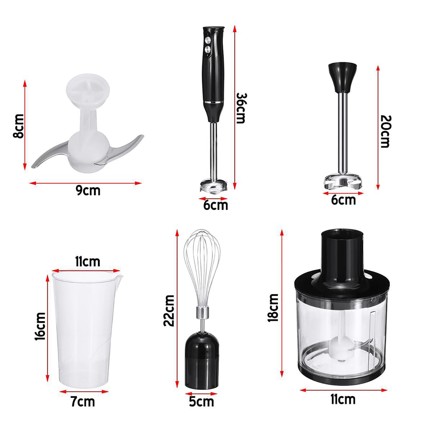 Liulikj Food Blender, 4-In-1 Household Handheld Food Cooking Stick With Ground Meat Cup, Low And High Speed Setting Suitable For Home Kitchens To Prepare Children'S Food, Soups And Sauces
