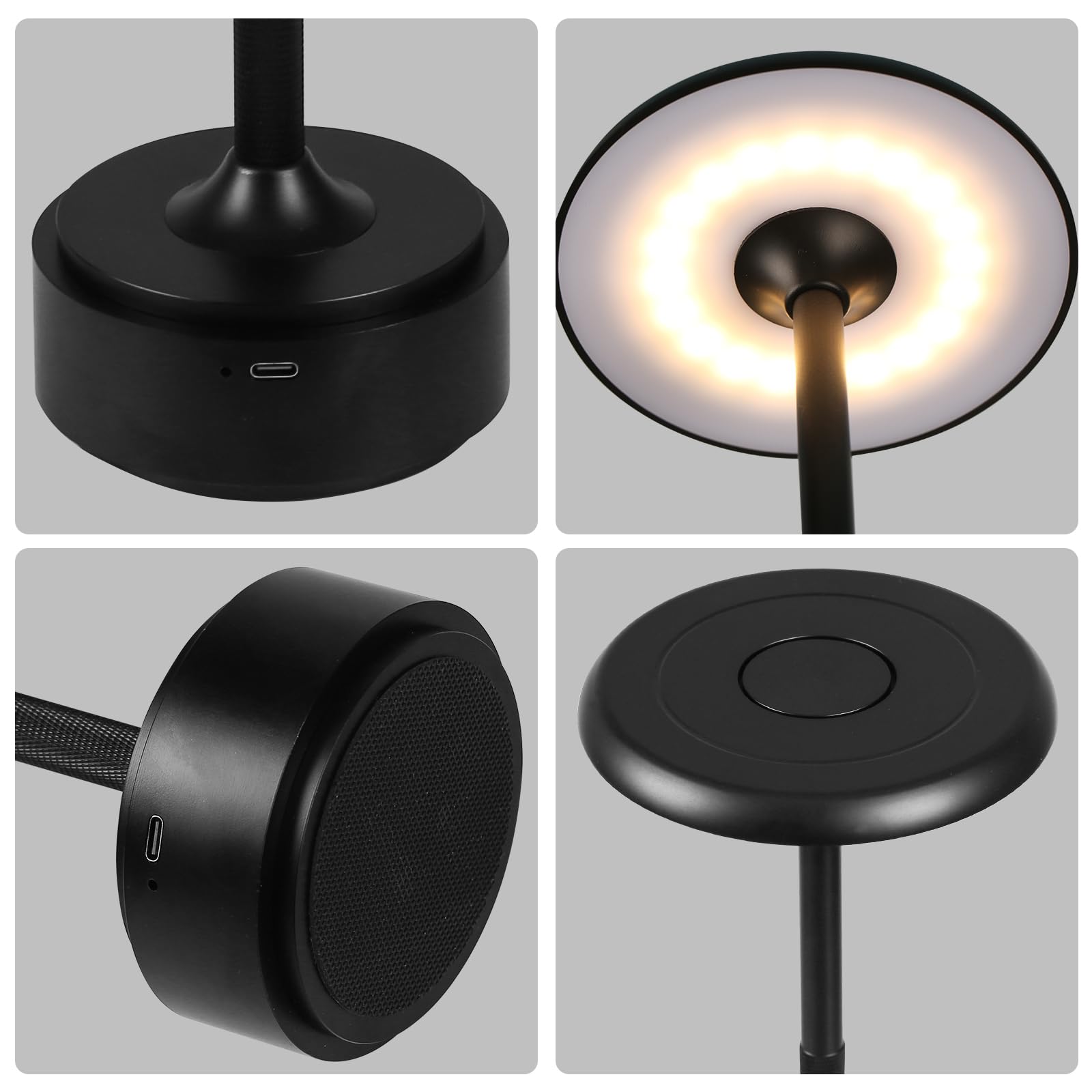 Yyxgoob Cordless Portable Led Table Lamp, Rechargeable Battery Operated Desk Lamp With Touch Sensor Three-Level Dimmable Suitable For Home Office Bedroom Hotel Room Restaurant Outdoo (Black) (Black)