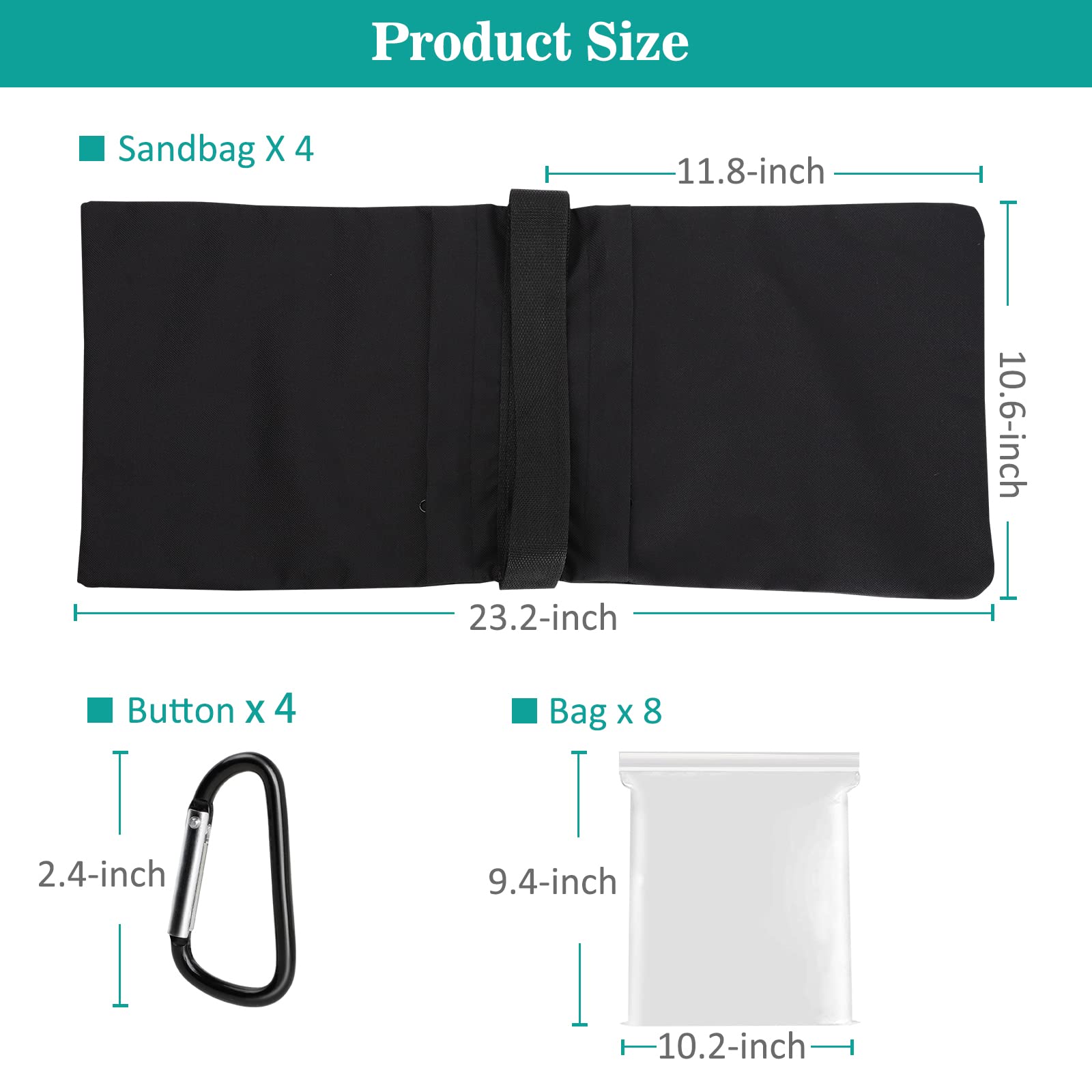 Aimosen 4 Packs Sandbags Weight Bags For Light Stand Photography Video Equipment, Heavy Duty Saddlebag For Backdrop Stand, Photo Tripod, Canopy, Pop Up Tent, Umbrella Base, Fishing Chair, Picnic Table