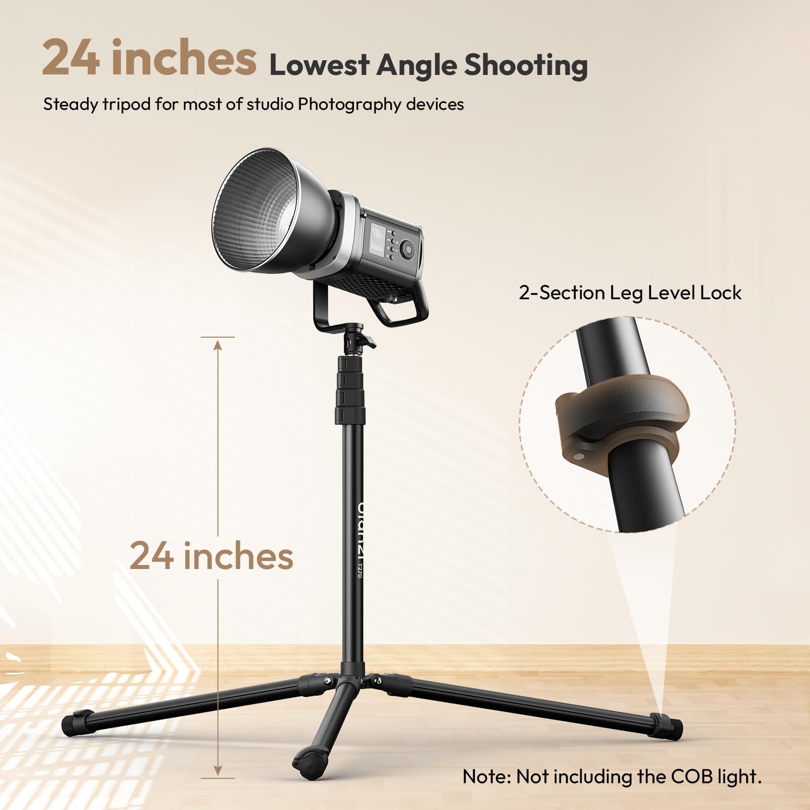 Ulanzi T270 Light Stand - 8.8Ft/270Cm Adjustable Photography Light Stand Tripod, Aluminum Portable Studio Lighting Stand For Softbox, Led Video Light, Reflector, Strobe, Photo Video Photography