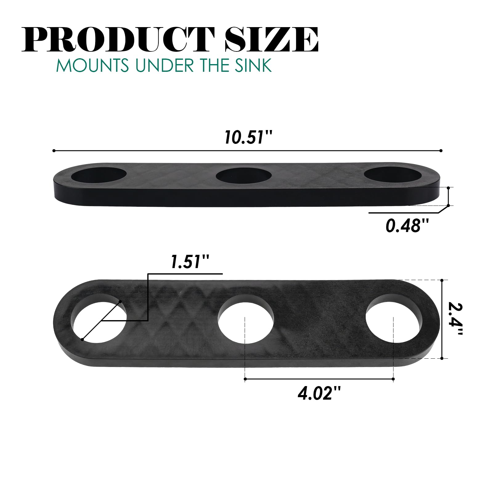 Shiguan Faucet Stabilizer Plate For Delta Rp37490 Victorian Sink Retaining Plate 3 Holes Kitchen Sink Faucet Base Plate, Black