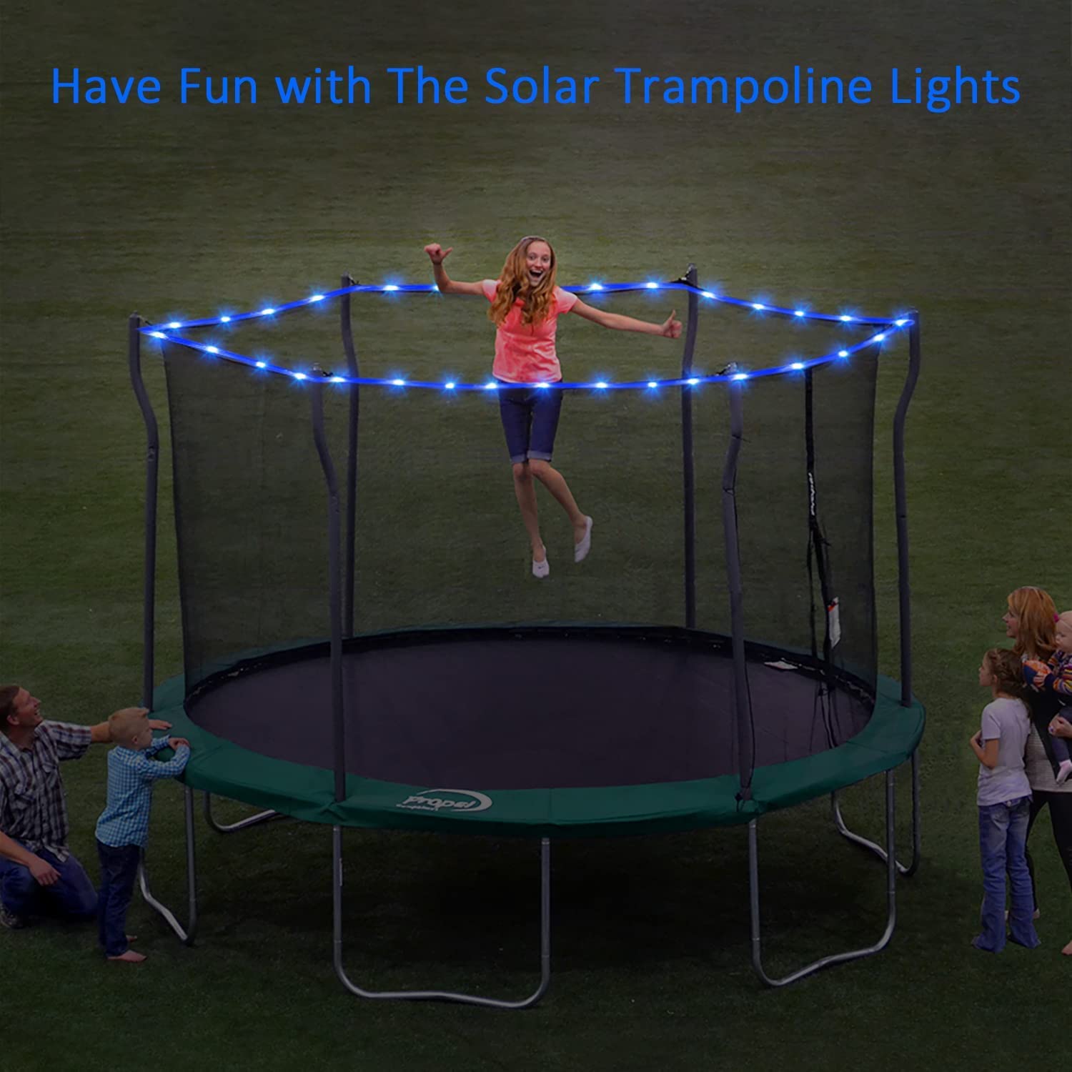 Jmexsuss 2 Pack 100 Led Solar Rope Lights, Ip65 Solar Rope Lights Outdoor Waterproof Led, 33Ft 8 Modes Pvc Tube Rope Light For Trampoline Xmas Fence Yard Walkway Path Garden(Blue)