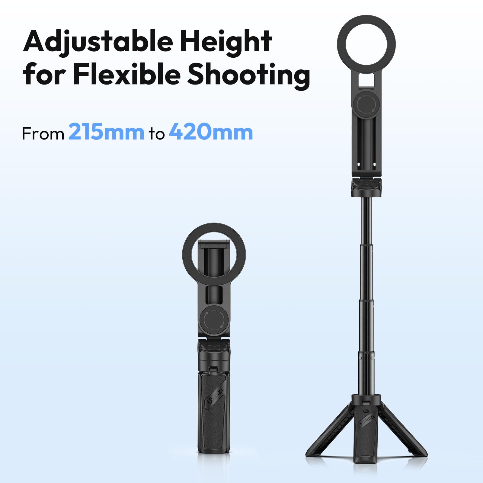 Ulanzi Jj03 Magnetic Tripod For Phone With Remote Control, 3-In-1 Selfie Stick Handle Grip 360° Rotation Extendable Stand For Iphone Android Phones