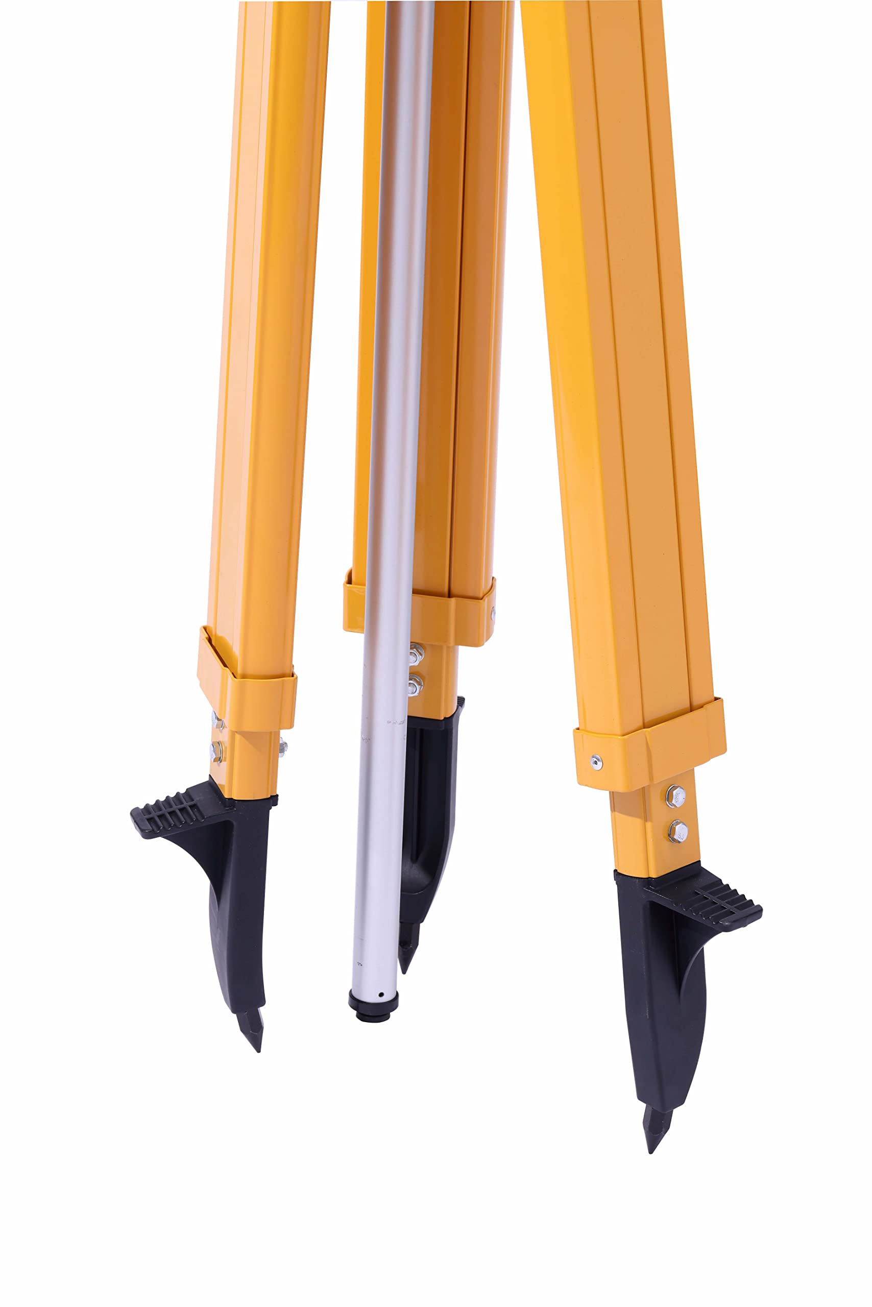 Adirpro Aluminum Surveying Tripod With Telescopic Extensions Pole For Gps Antenna Or Machine Control Applications - Telescoping Legs Extends Up To 13 Feet - Yellow