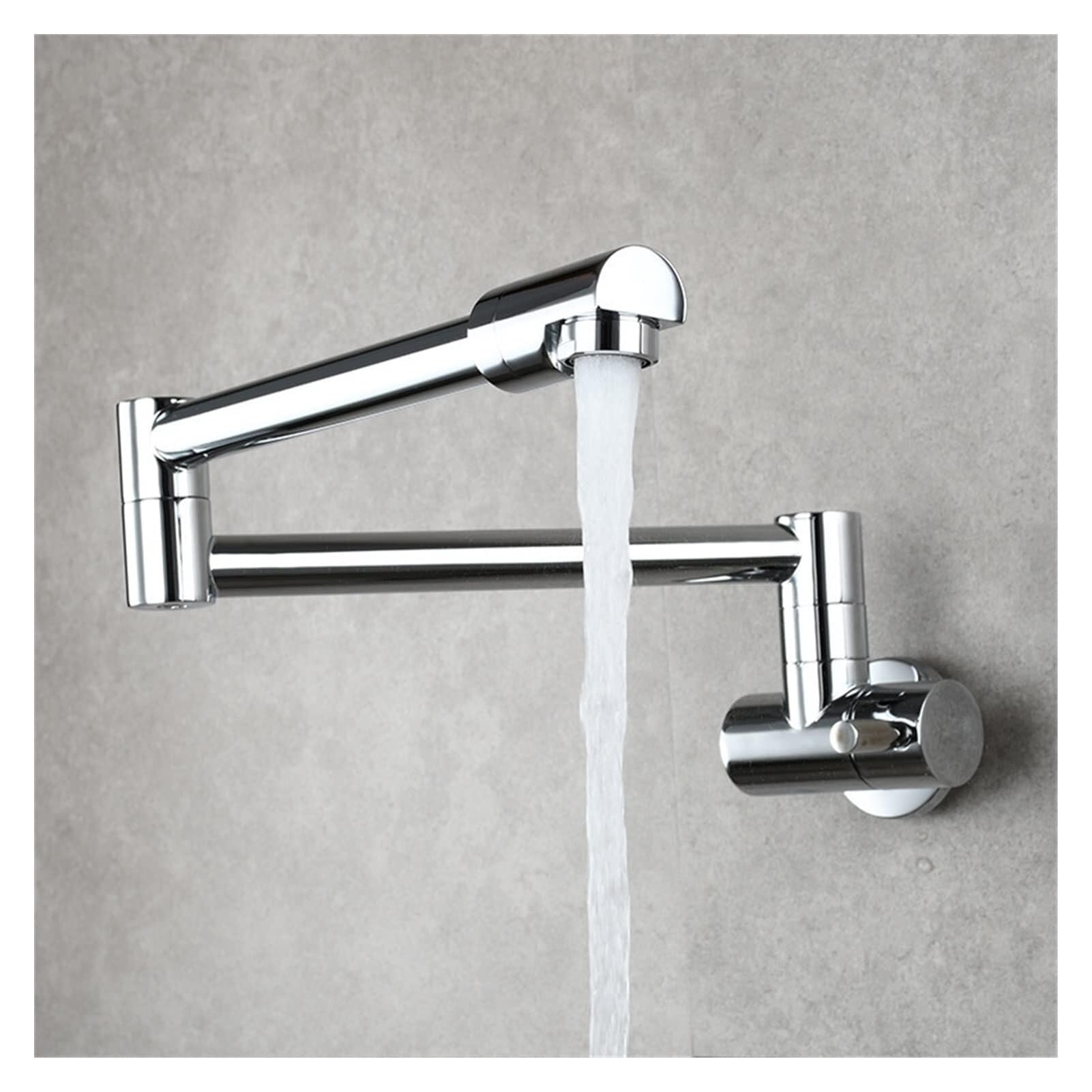 Zhangbinh Titanium Pot Filler Faucet, Wall-Mounted Copper Chrome Plated Kitchen Faucet, 360° Rotatable Single Cold Water Faucet For Sink & Stove