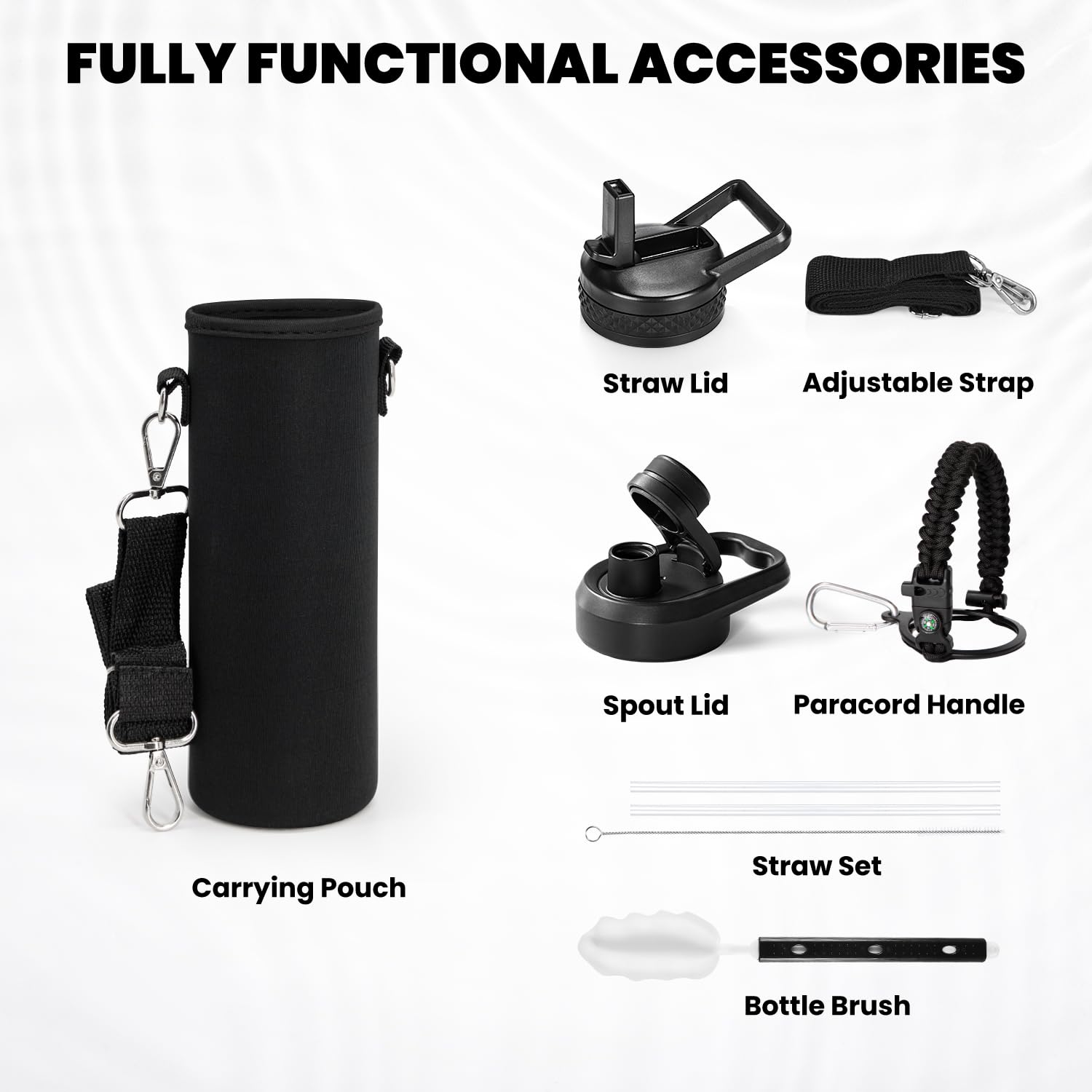 Insulated Water Bottle, Triple Wall Vacuum Stainless Steel (Cold For 48 Hrs), Leak Proof