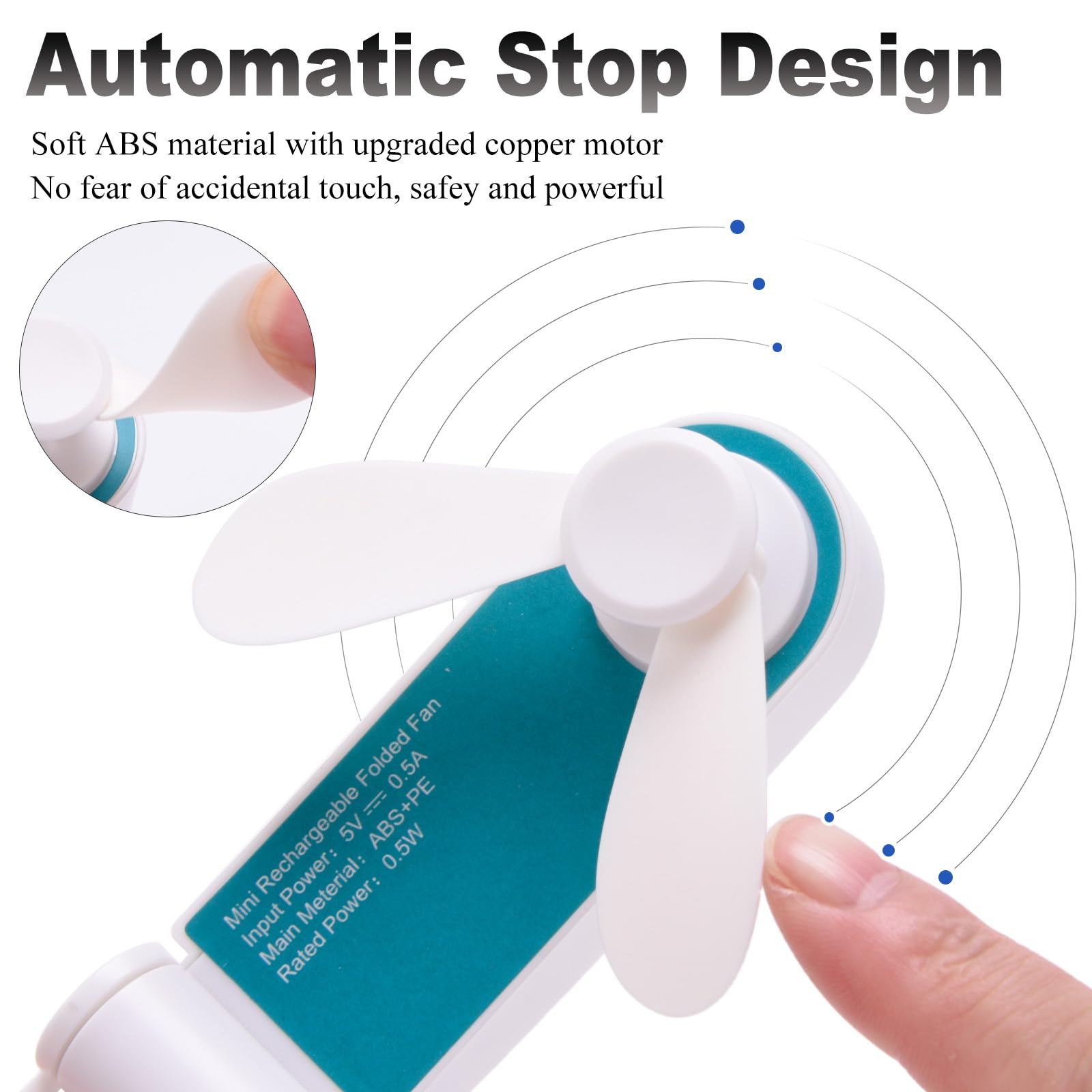 Personal Handheld Fan, Mini Portable Pocket Fan, Small Lightweight Usb Rechargeable For Home Sports