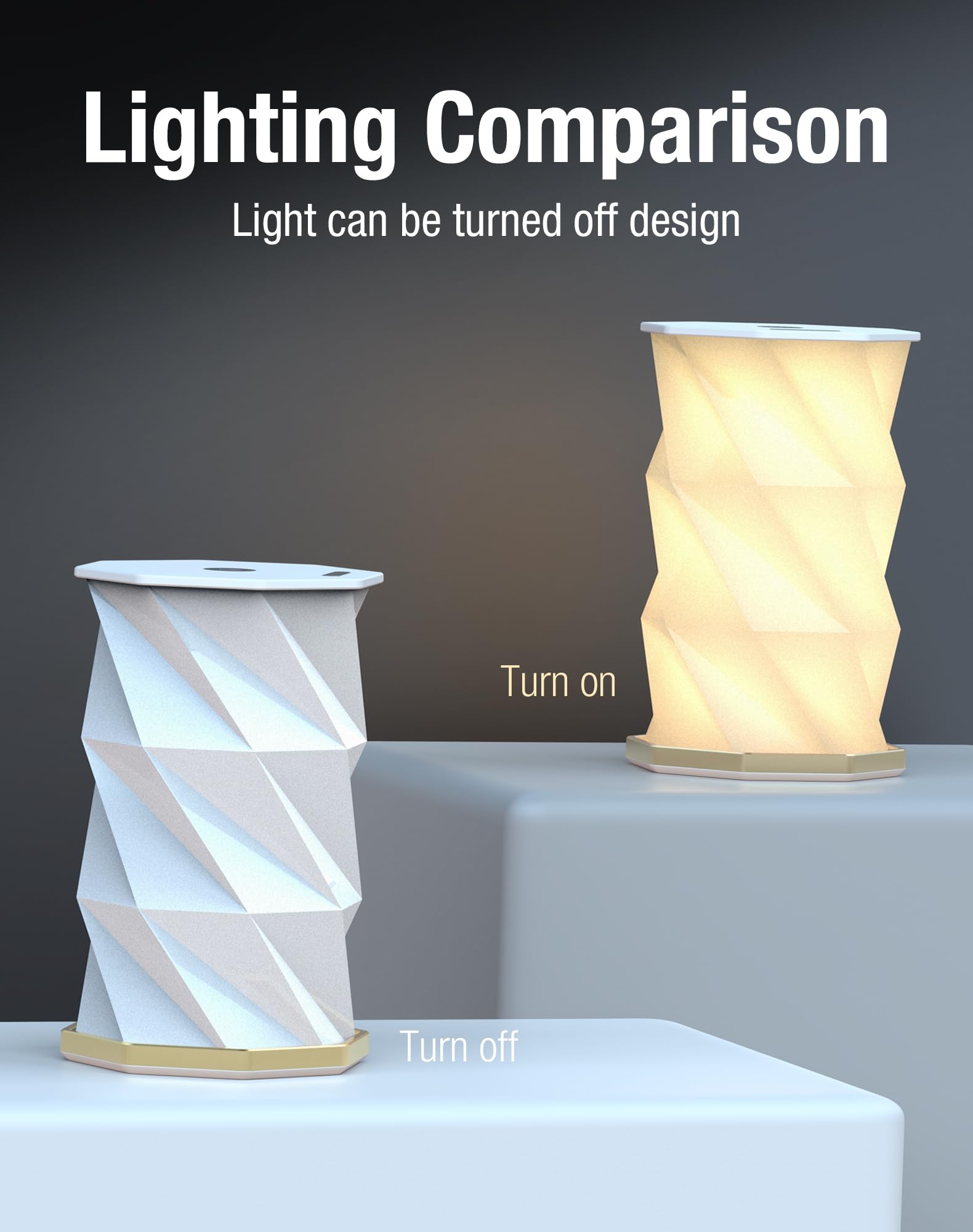 Zbole Teacher Appreciation - Thank You For Teachers, Portable Folding Table Lamp - Dimmable, Collapsible Paper Lantern For Camping, Emergency & Home Decor, For Women (White)