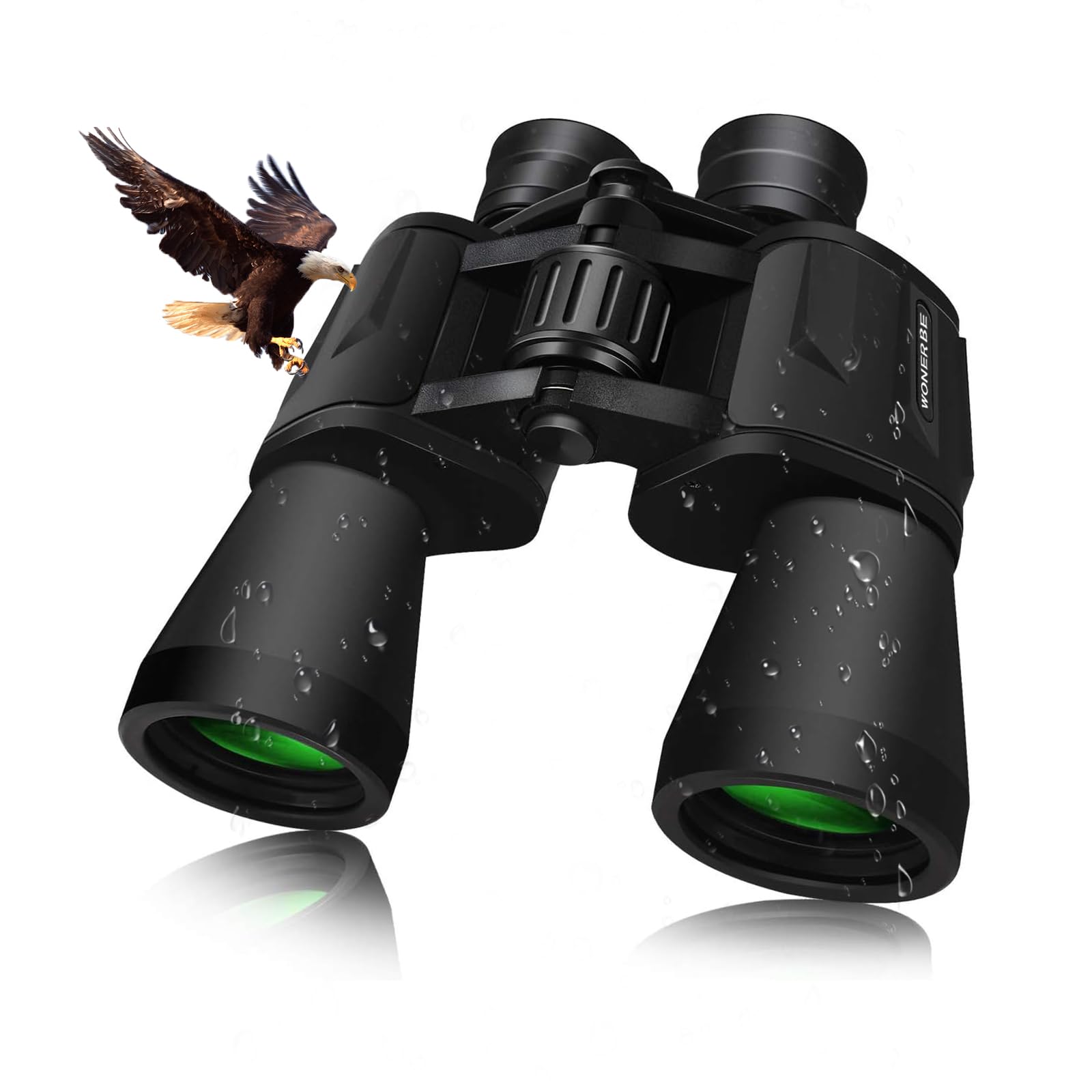 Wonerbe 20X50 Binoculars For Adults, Hd High Powered Professional Compact Binoculars For Bird Watching Travel Stargazing Concerts Outdoor Sports-Bak4 Prism Fmc Lens,Waterproof With Phone Adapter