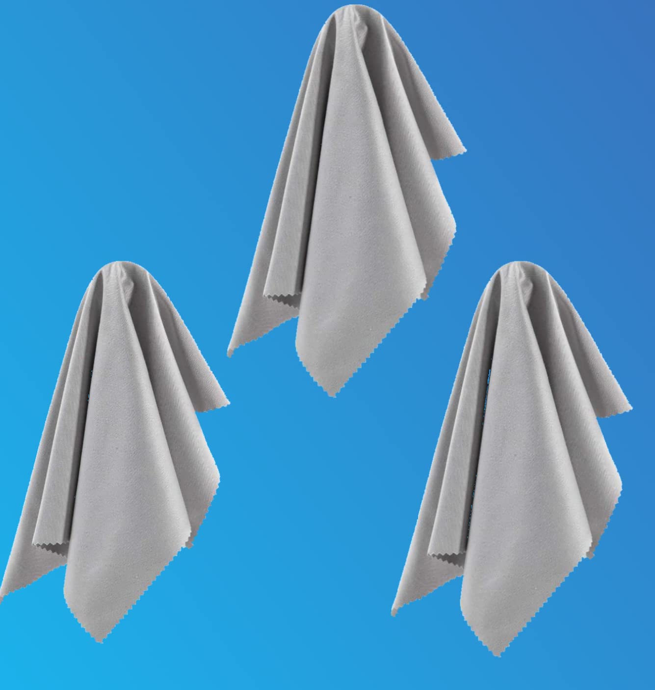 California Jos 3 Pack Light Gray, 12"X12" Extra Large Oversized Microfiber Cleaning Cloth, For Electronics And Screens, Lenses On Cameras, Binoculars, Telescopes, All Types Of Optical Glass (30X30Cm)