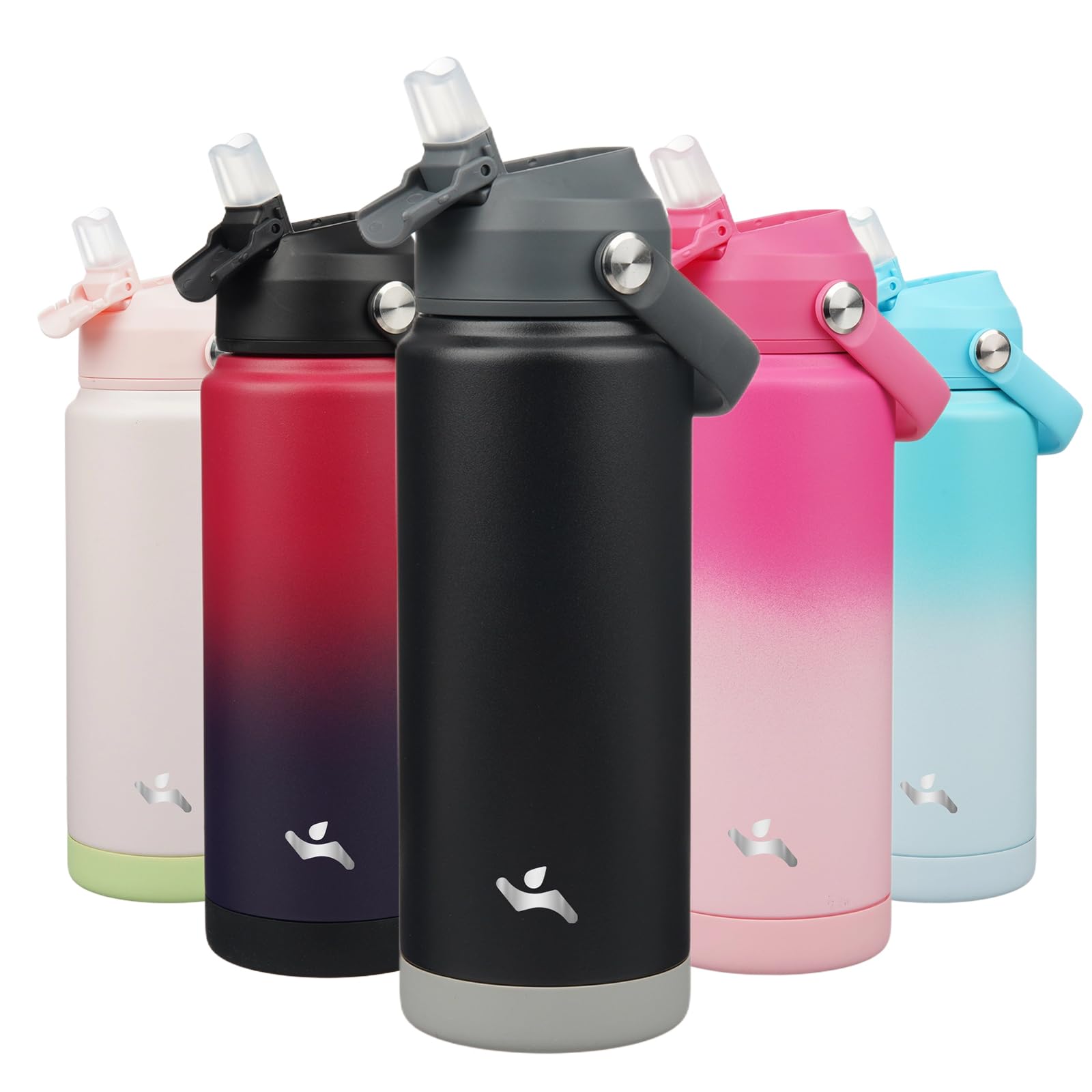 Insulated Water Bottle With Straw Lid,24 Oz Stainless Steel Vacuum Metal Bottle