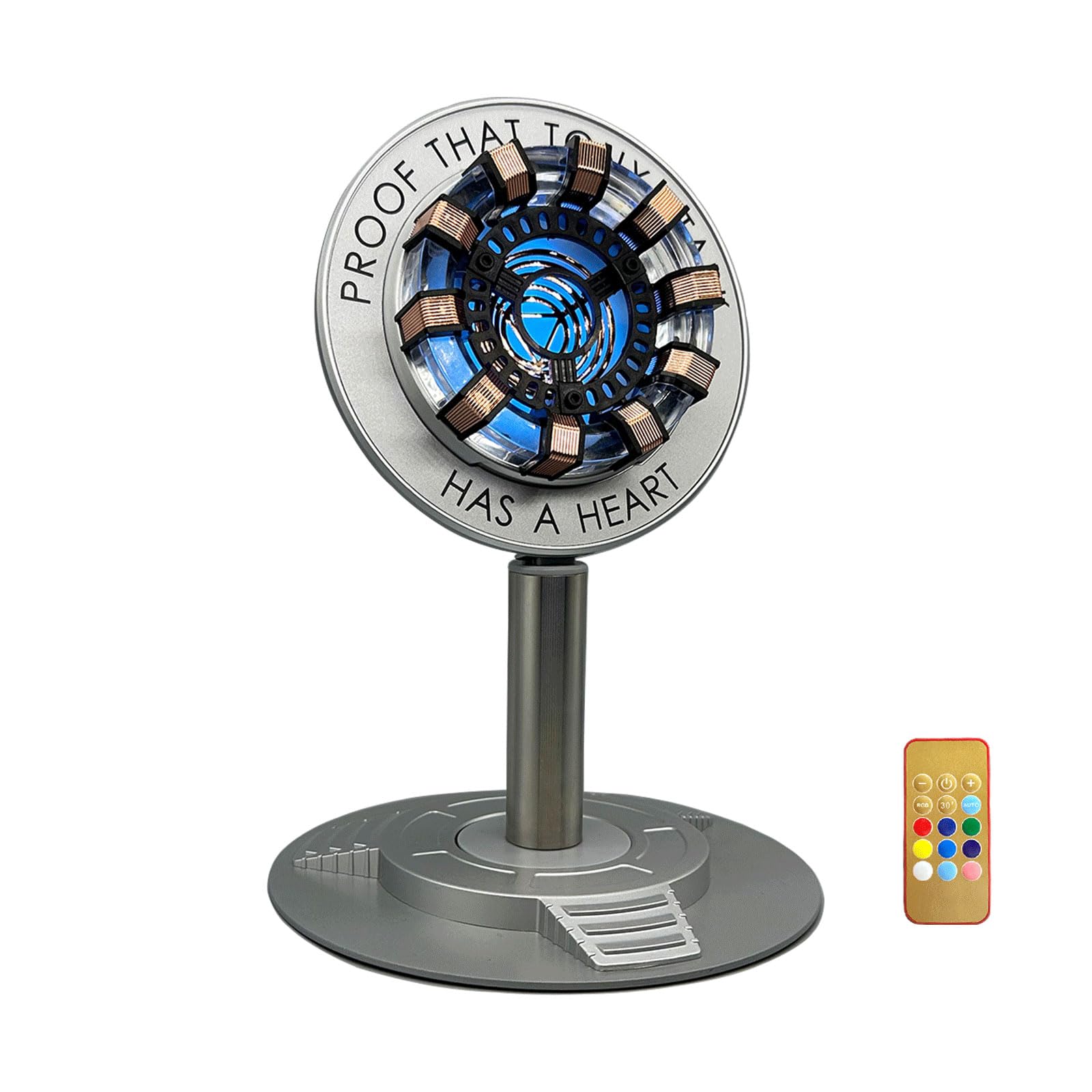 Moonacy Arc Reactor Light, Rechargeable Superhero Lamp, Multi-Color Cute Table Decor, For Him, Has A Heart(Touch/Remote).