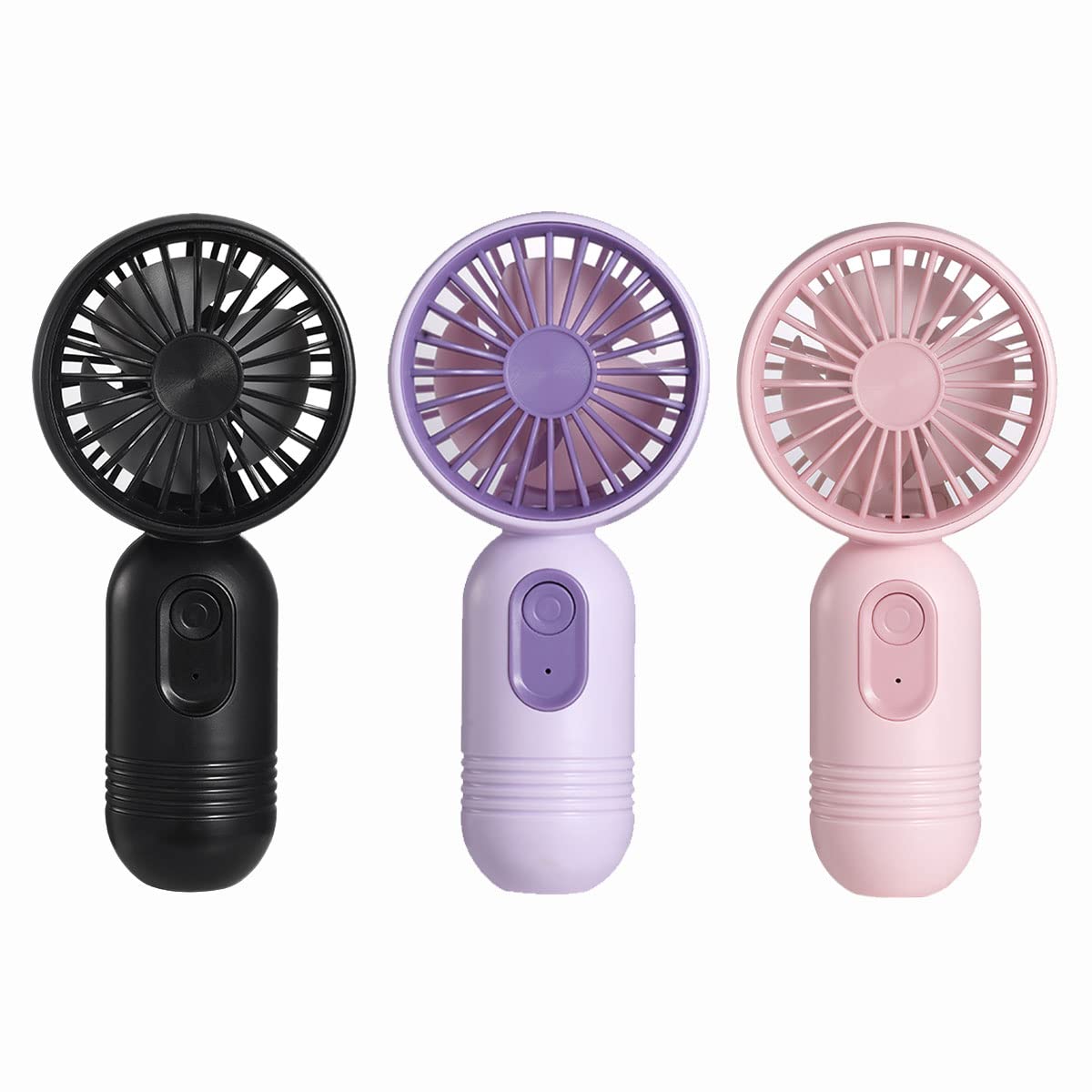 Mini Portable Fan 3 Pack, Cute Handheld Battery Operated Lightweight Small Personal Fan With 3 Speed - Koospark