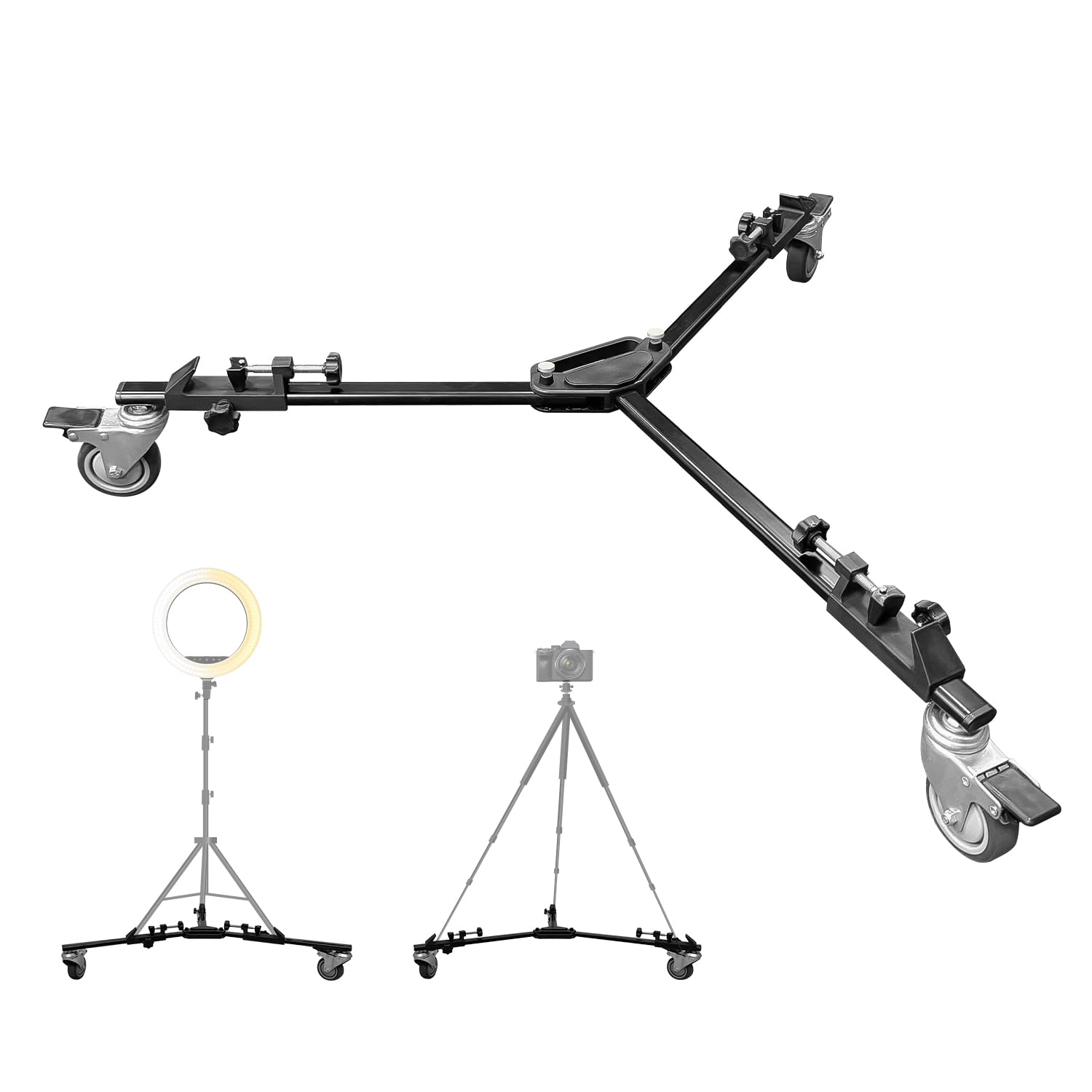 Ls Limo Studio Limostudio Limostudio (2 Pack) Heavy-Duty Adjustable Tripod Dolly Wheels For Smooth Camera Movement - Compatible With Various Dslrs, Agg3435